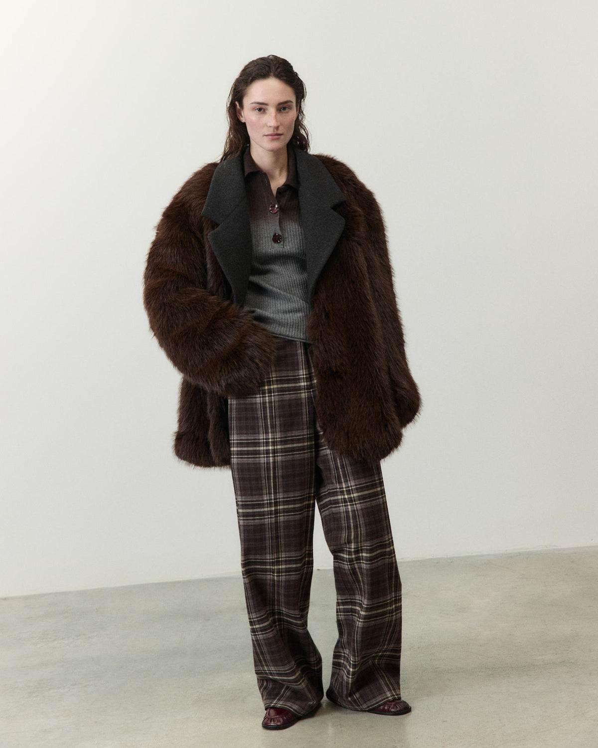 SUPER FUR COAT W/LAPELS