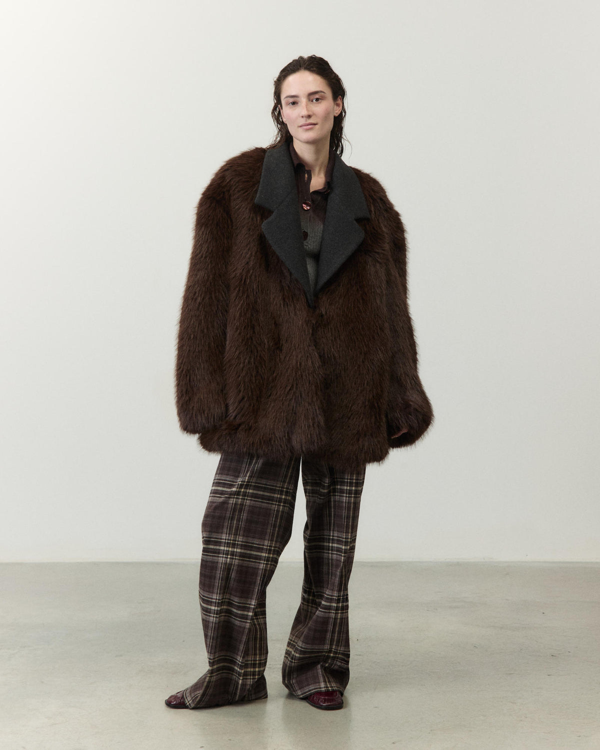 SUPER FUR COAT W/LAPELS
