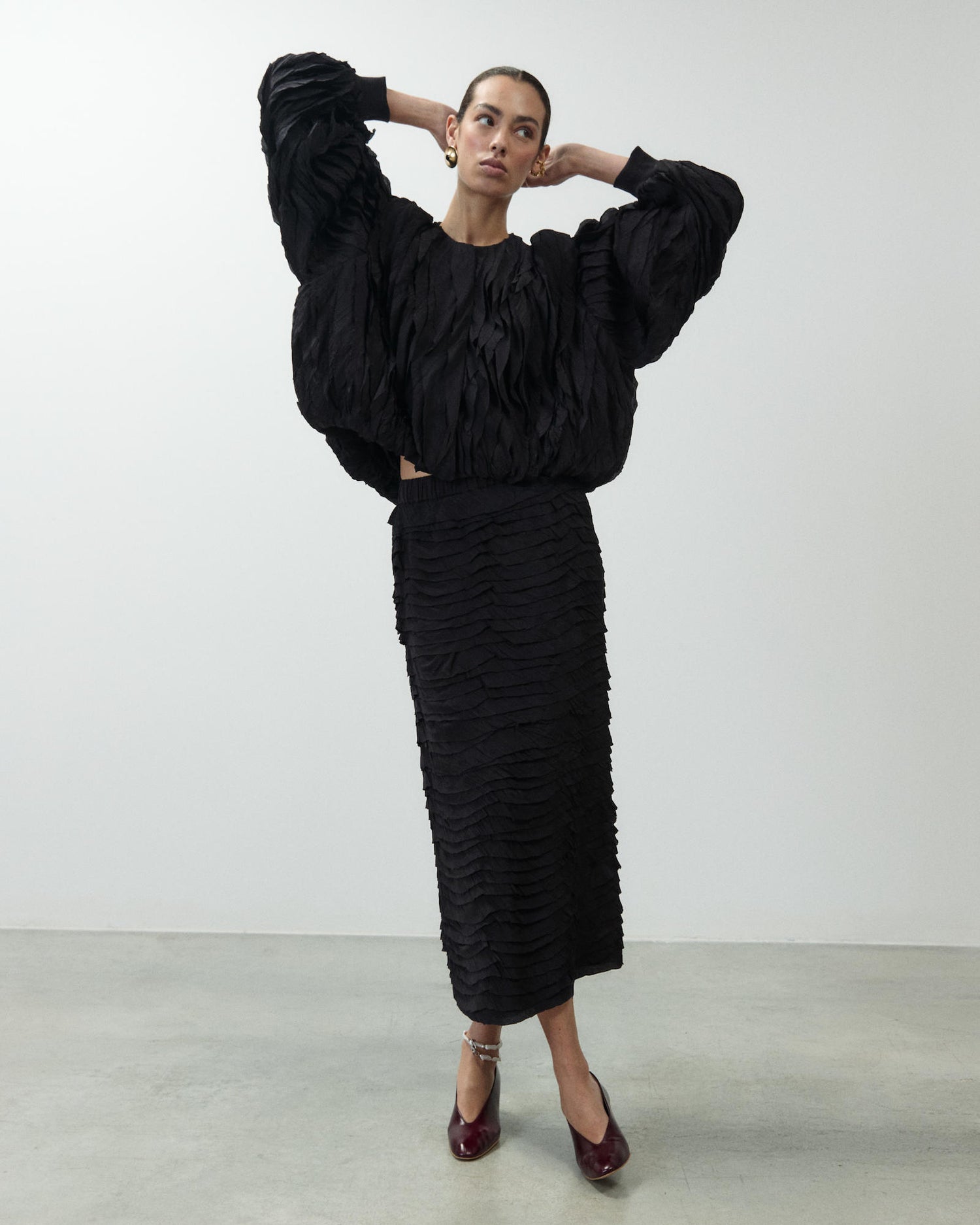 MIDI SKIRT WITH RUFFLES