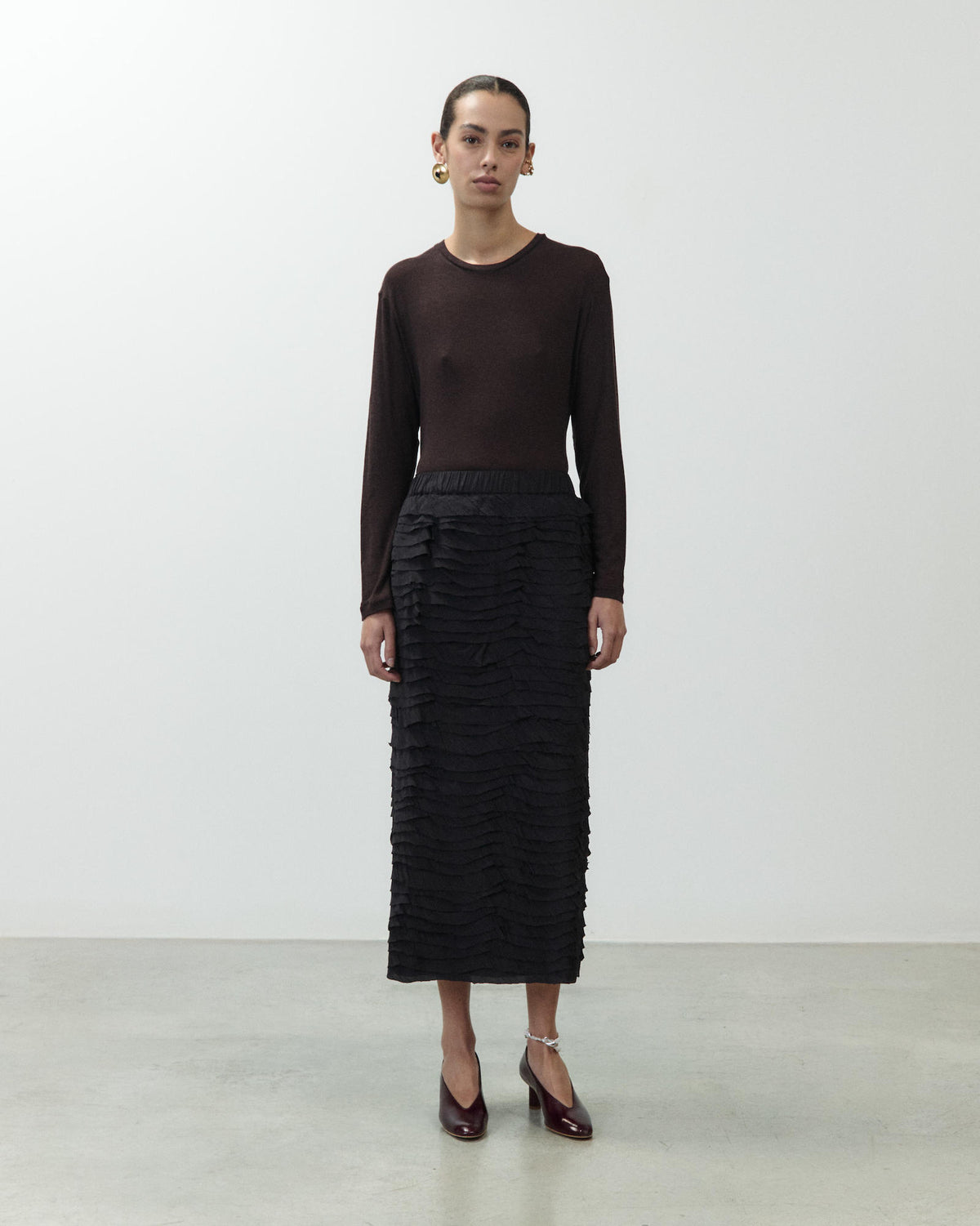 MIDI SKIRT WITH RUFFLES