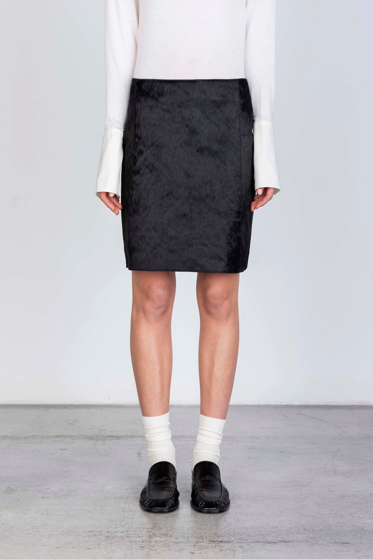 PONY HAIR MINISKIRT