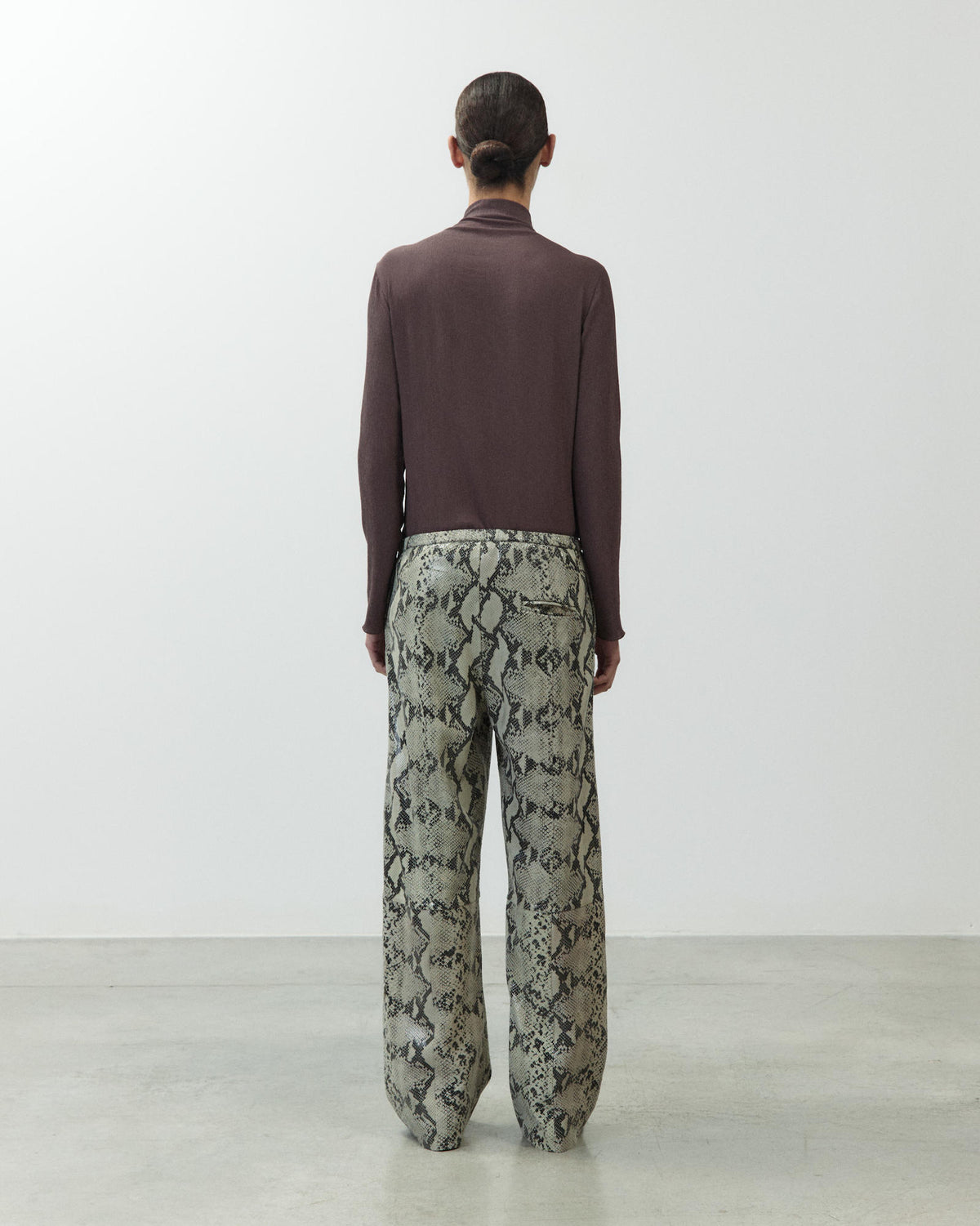 PYTHON PRINT LEATHER TROUSERS