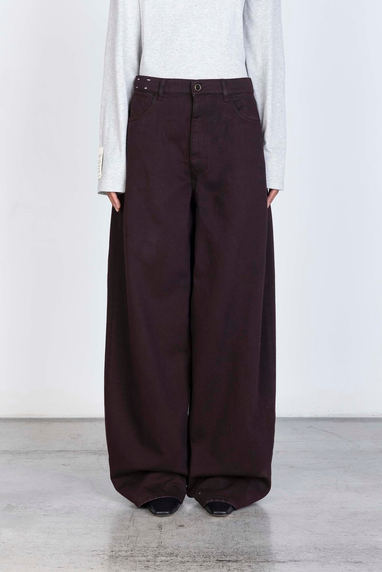 COTTON WIDE-LEG TROUSERS
