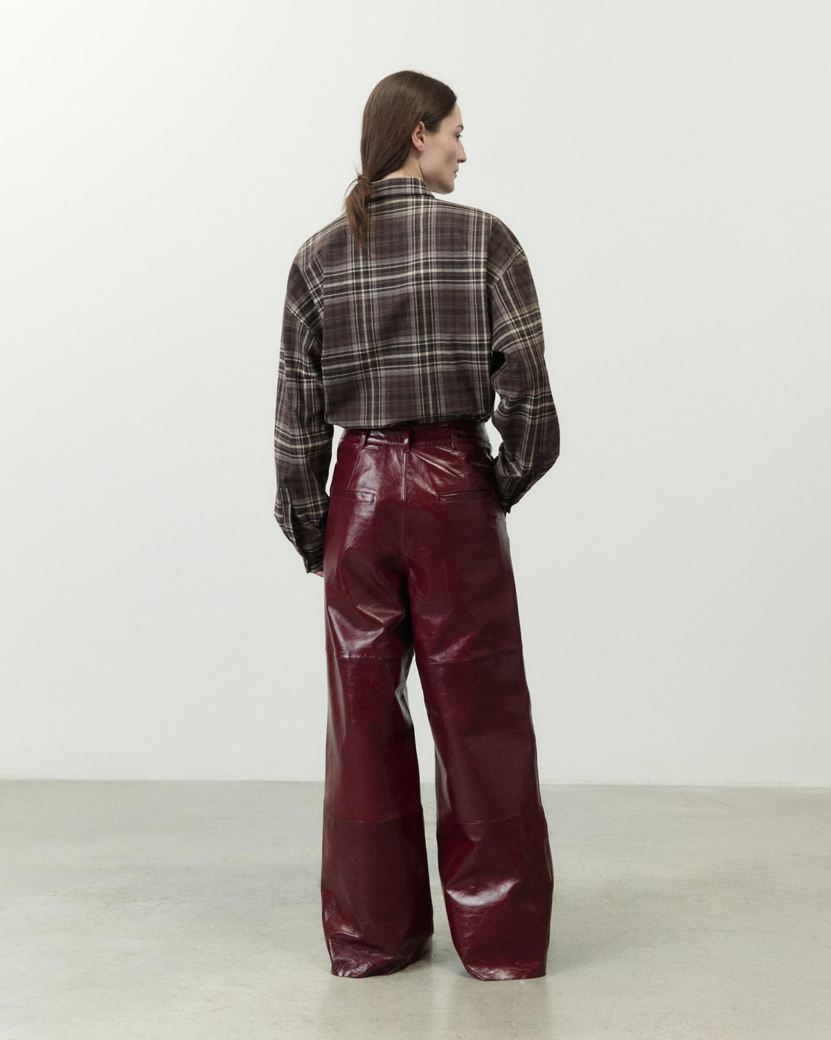 WIDE-LEG LEATHER TROUSERS