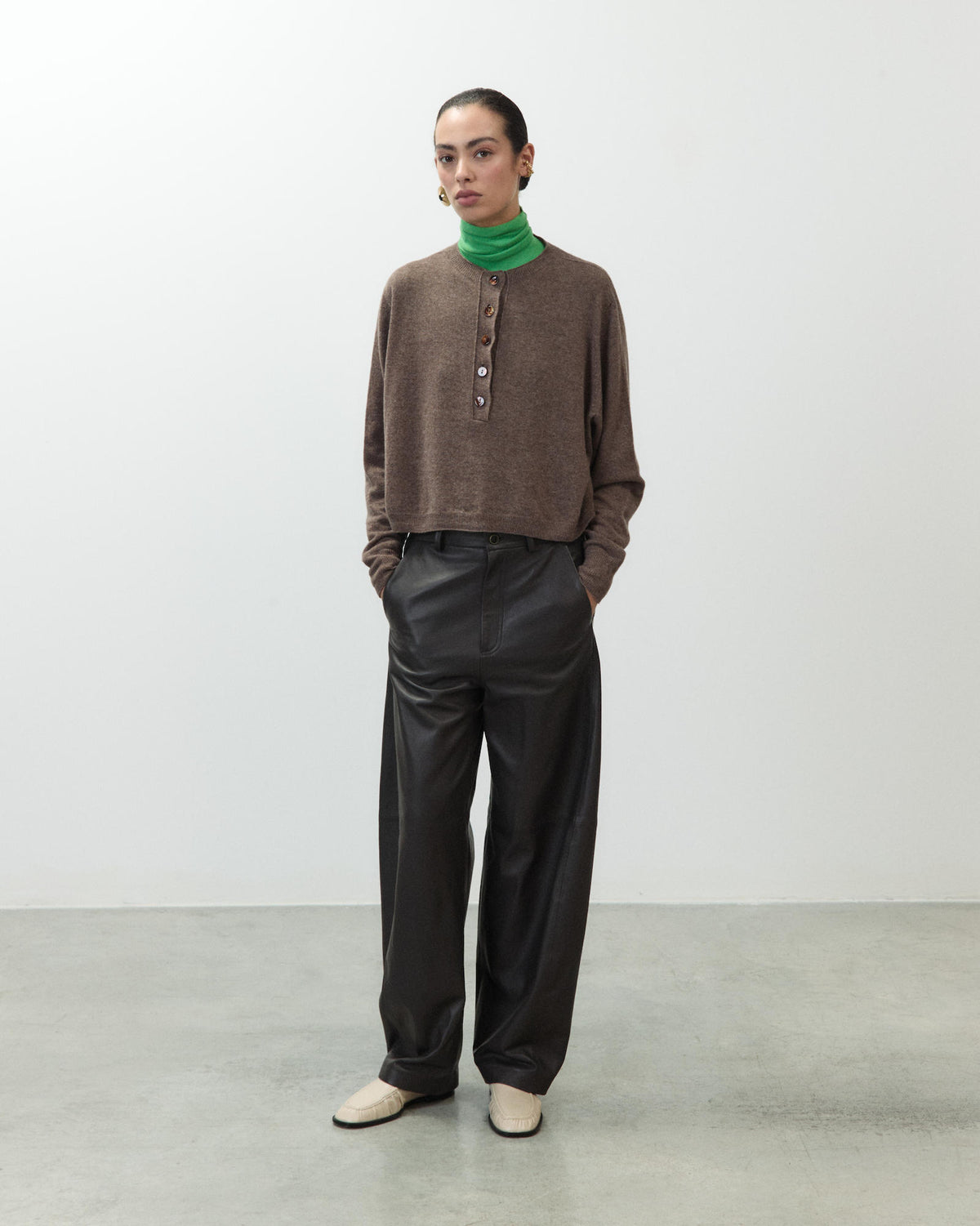 CASHMERE GRANDAD SHIRT