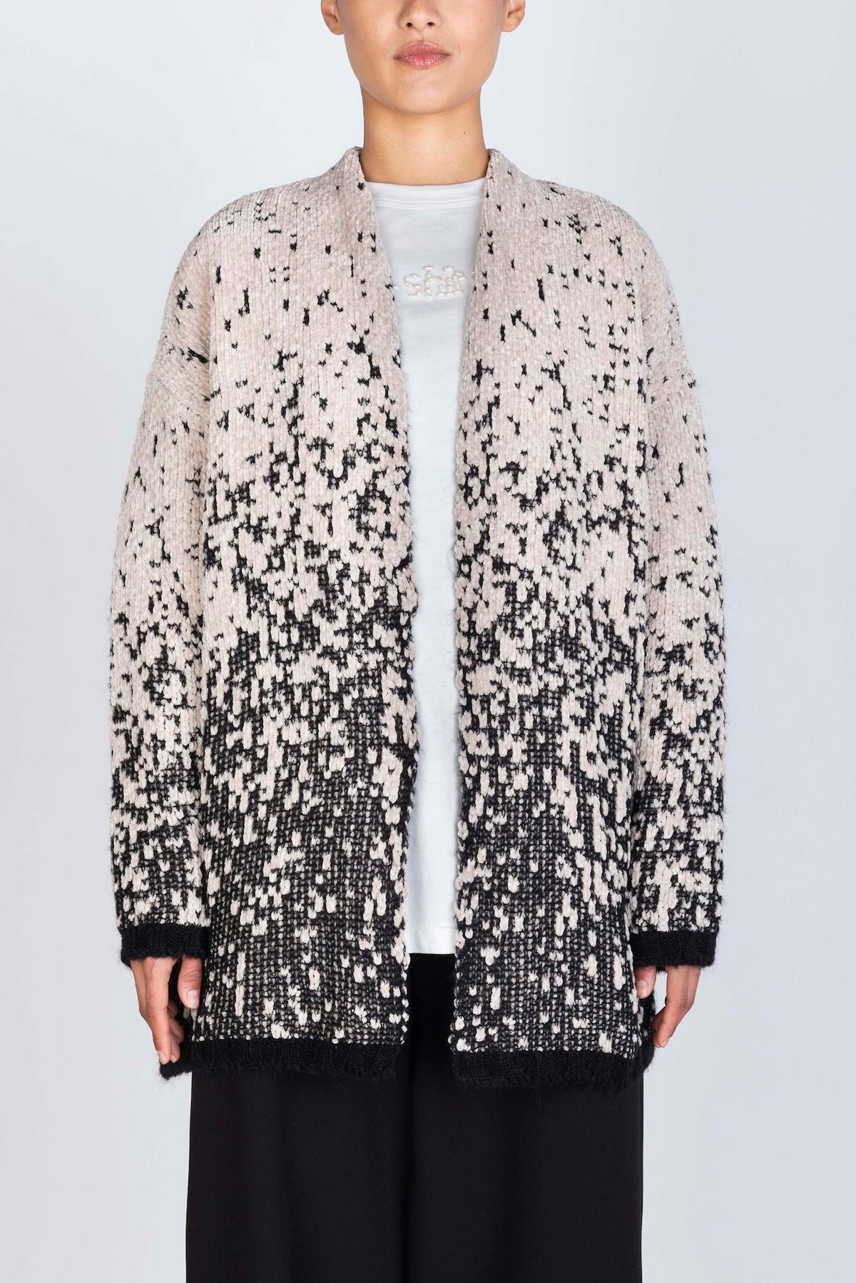 CHENILLE KNIT CARDIGAN NO BUTTON