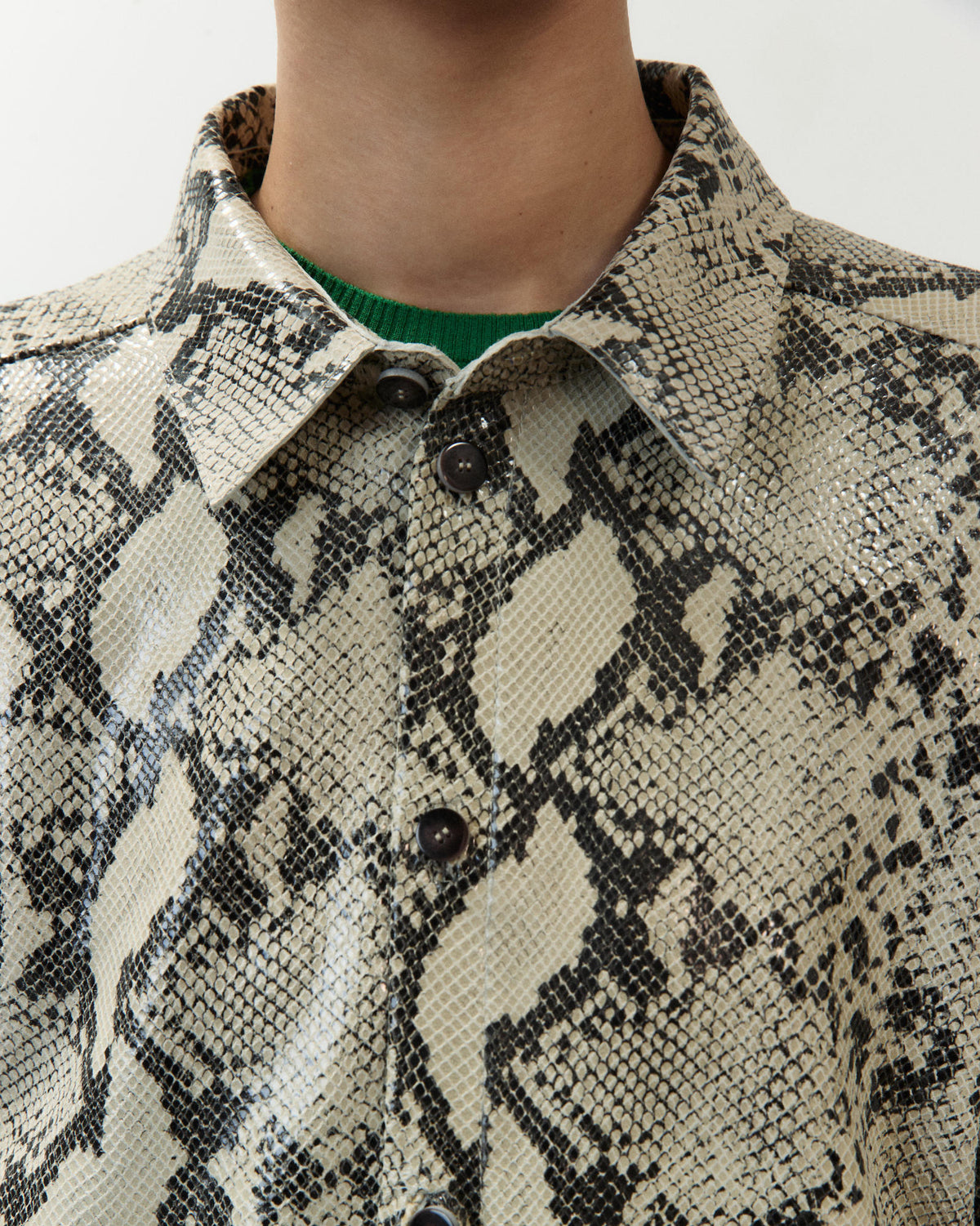 PYTHON PRINT LEATHER SHIRT