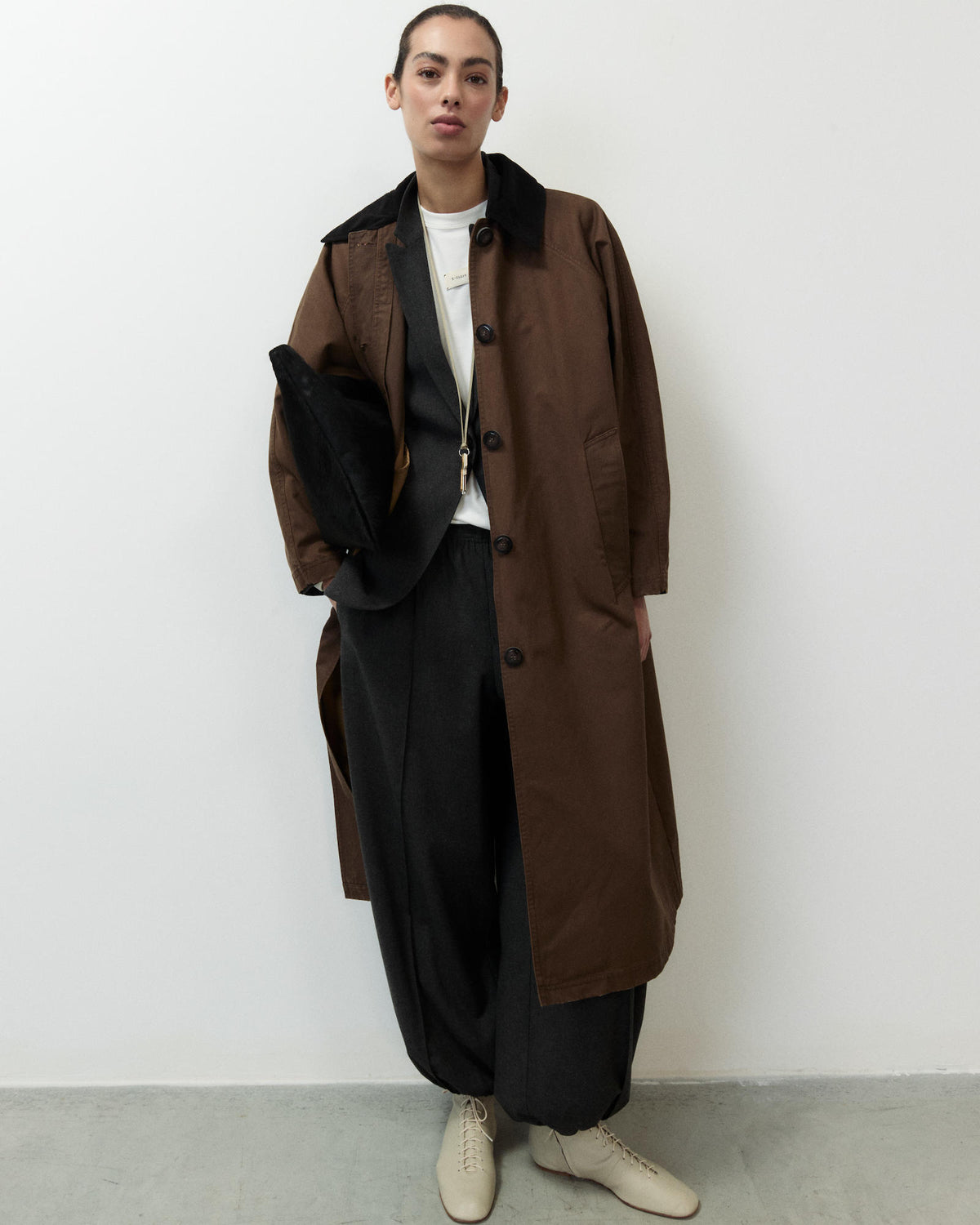 WAXED LONG COAT