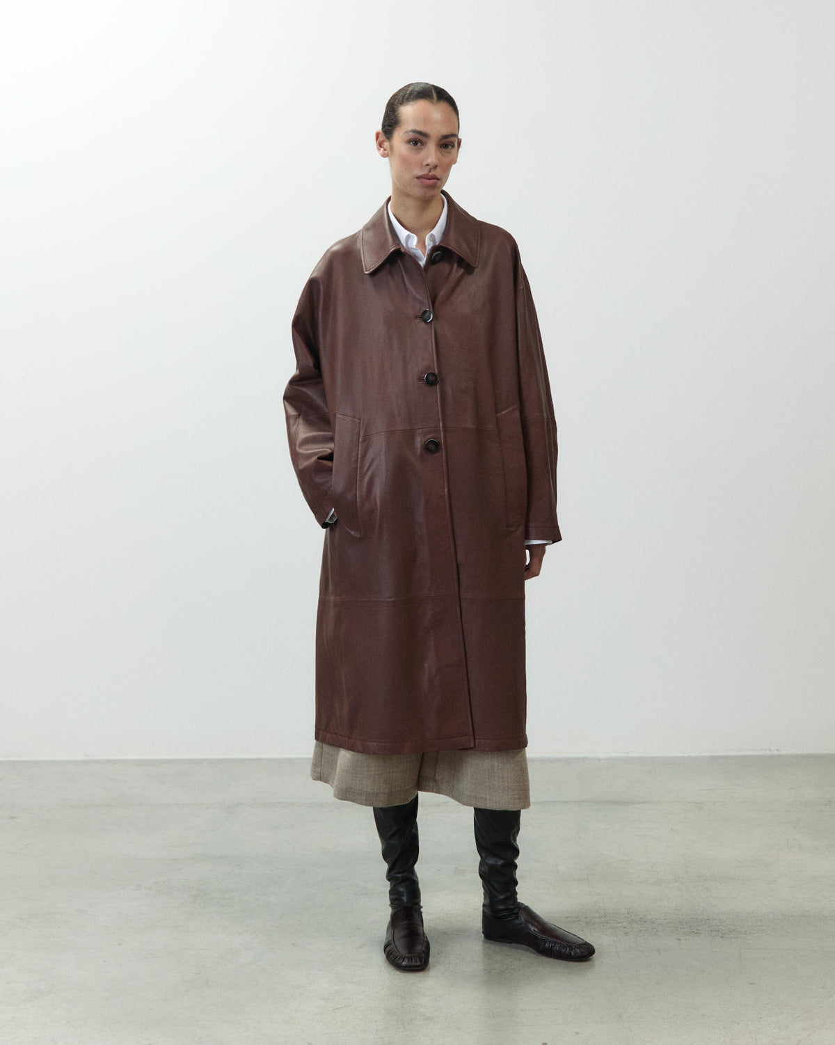CAPPOTTO CABAN IN PELLE