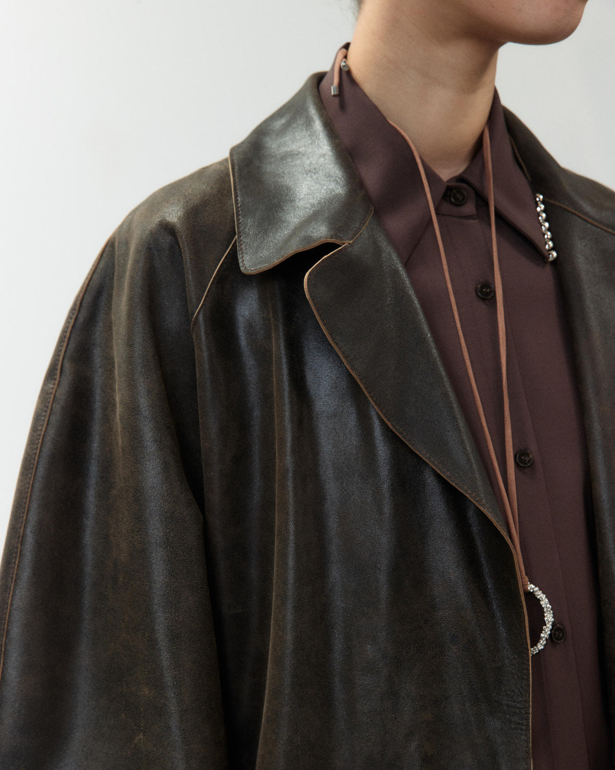 LONG LEATHER COAT