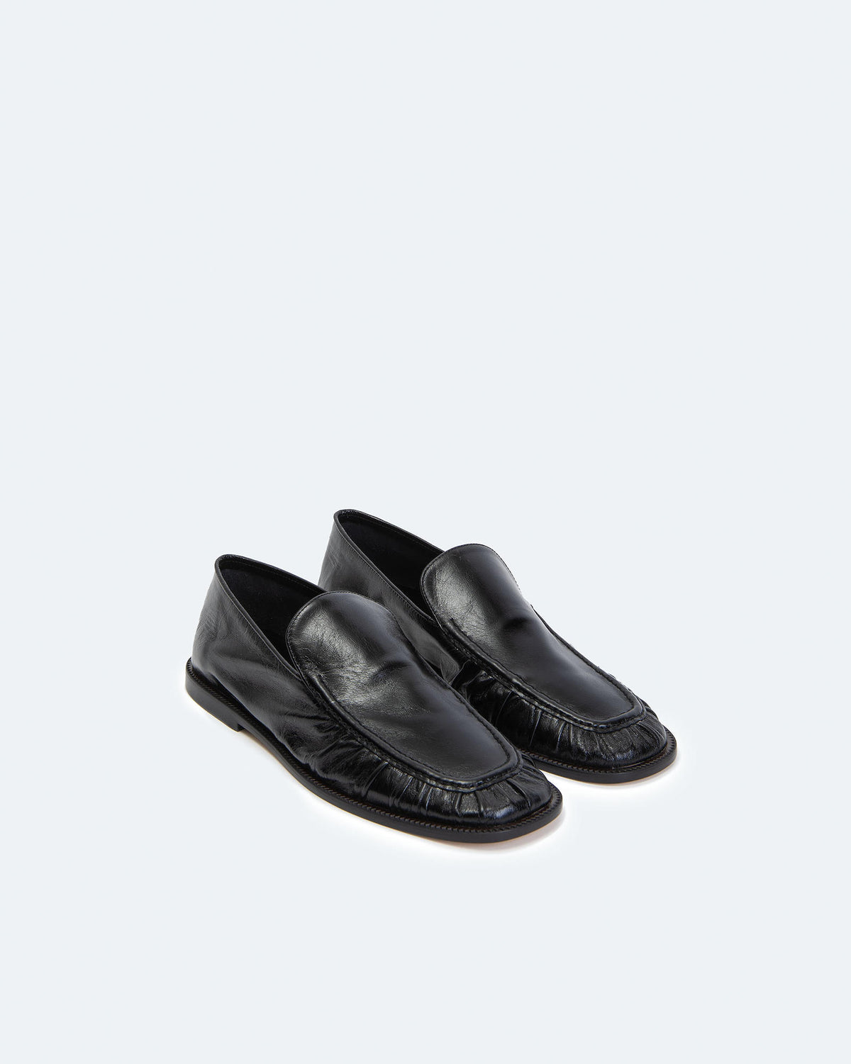 LEATHER RUFFLED LOAFERS