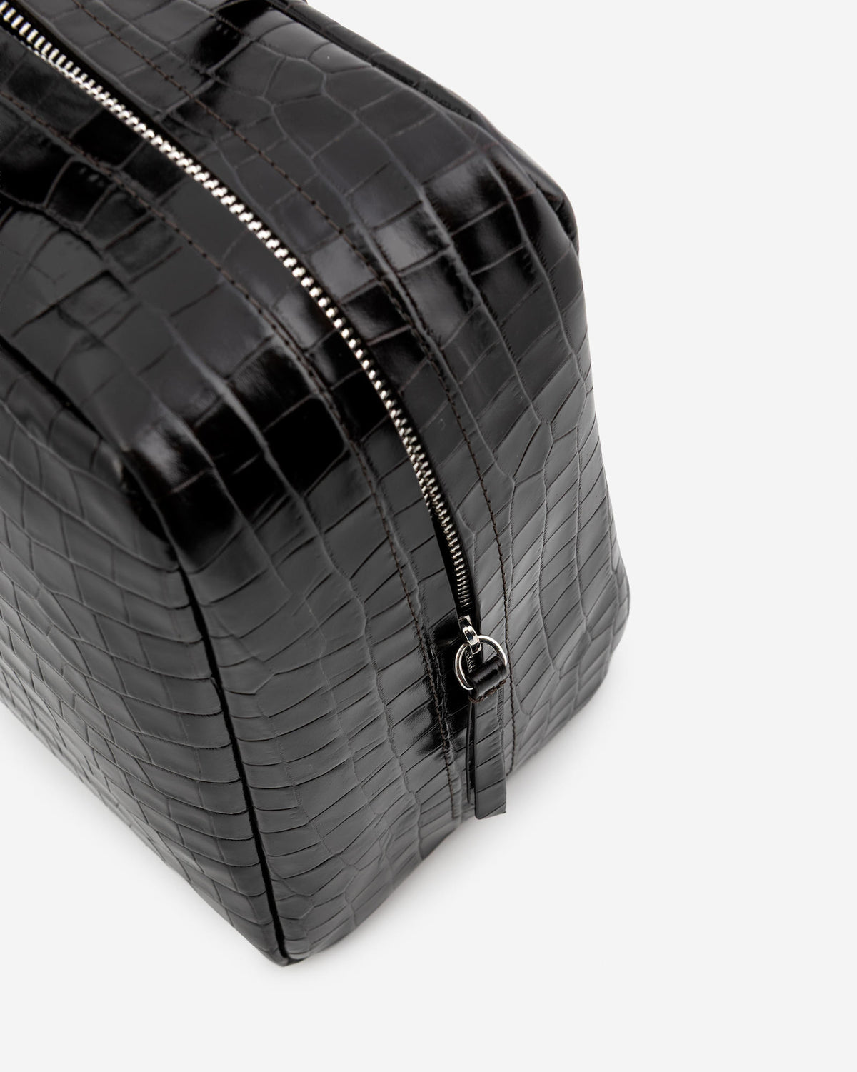 BOWLING BAG IN PELLE EFFETTO COCCODRILLO