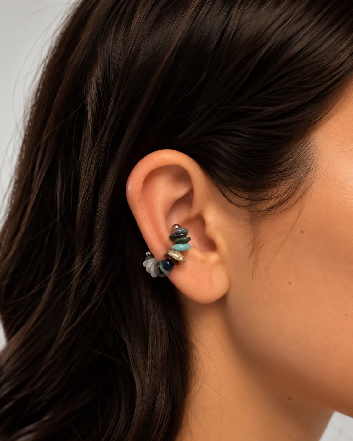ear cuff with natural stones