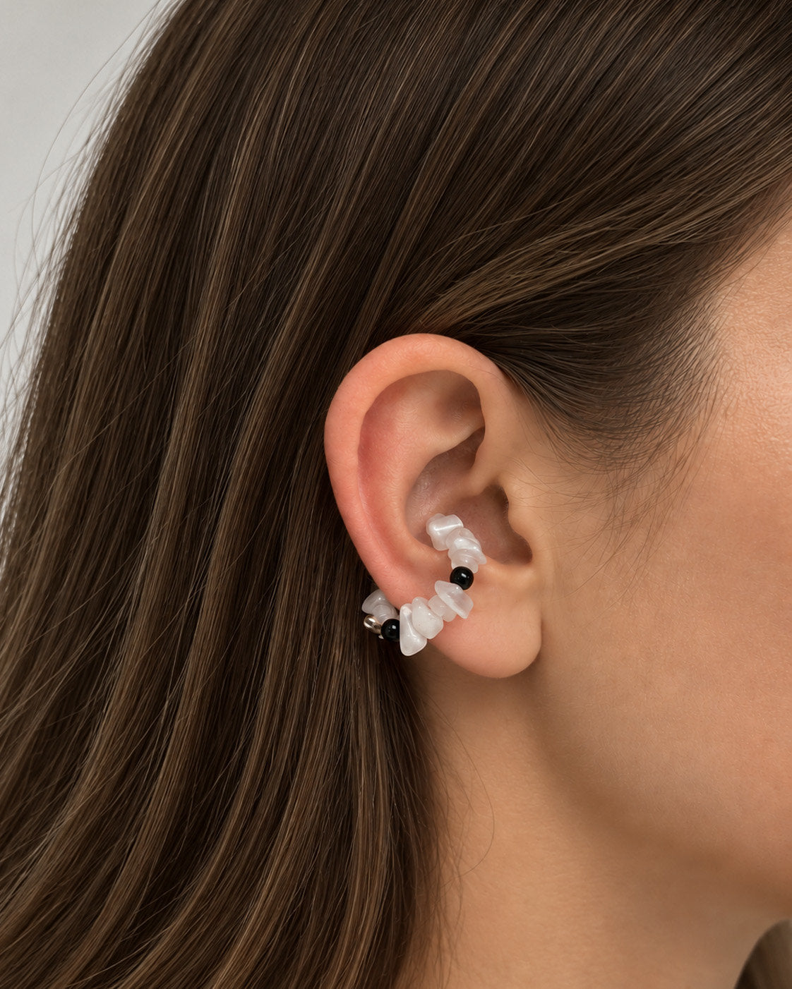 ear cuff with natural stones