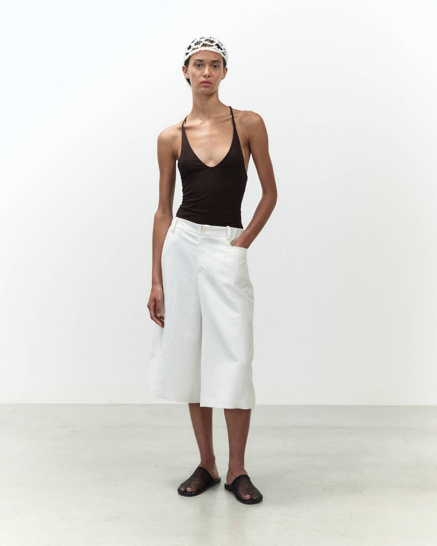 LINEN BERMUDA SHORTS