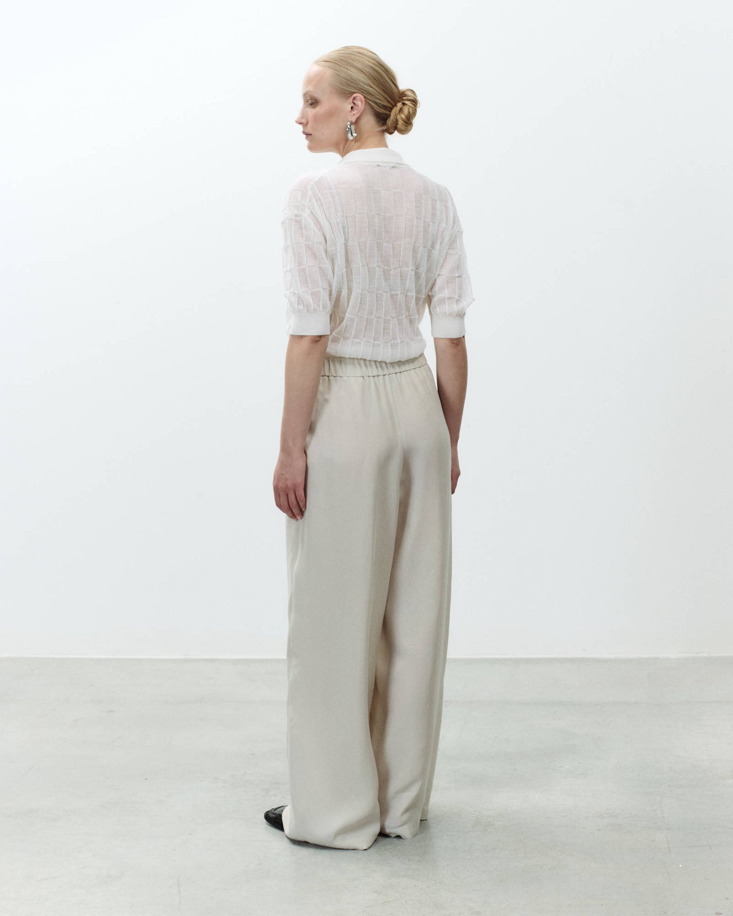DRAPED SILK TROUSERS