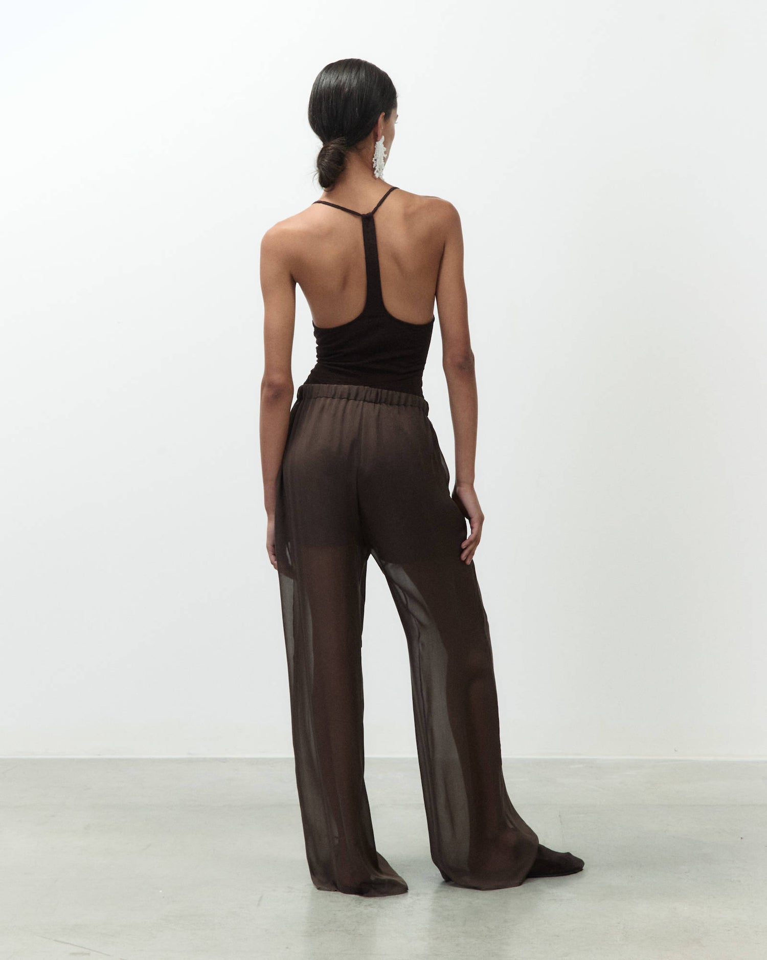 LONG CHIFFON TROUSERS