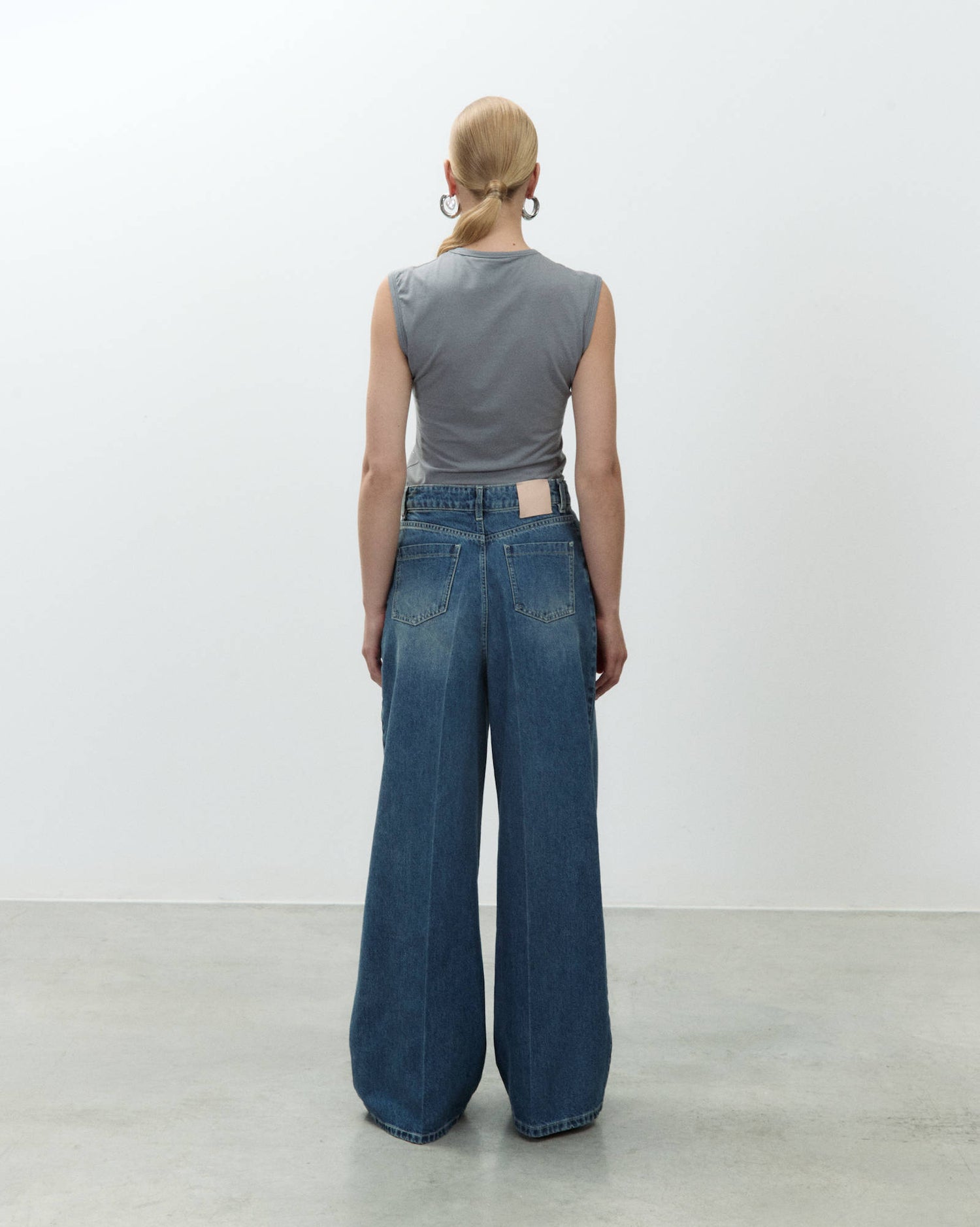 WIDE LEG DENIM PANTS
