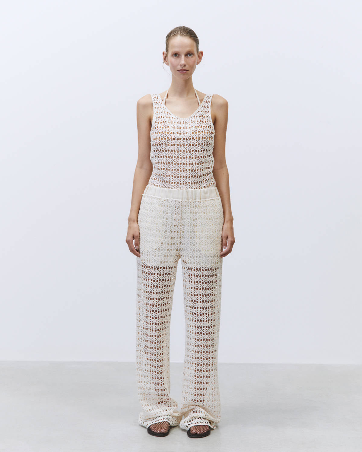 パンツ ALYSI SS25 WIDE MACRAME PANTS (105188 P5201MERIN) MACRAME MERINGUE PANTS – Alysi