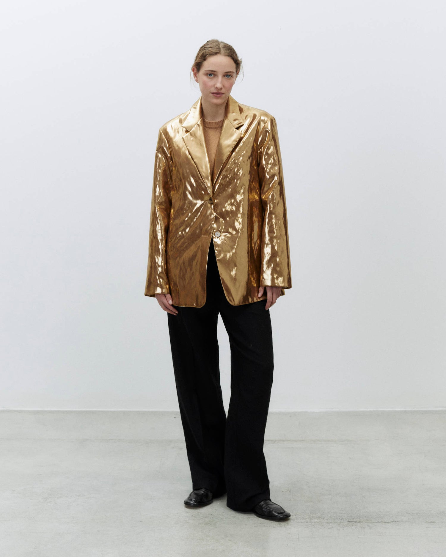 GOLD SINGLE-BREASTED BLAZER