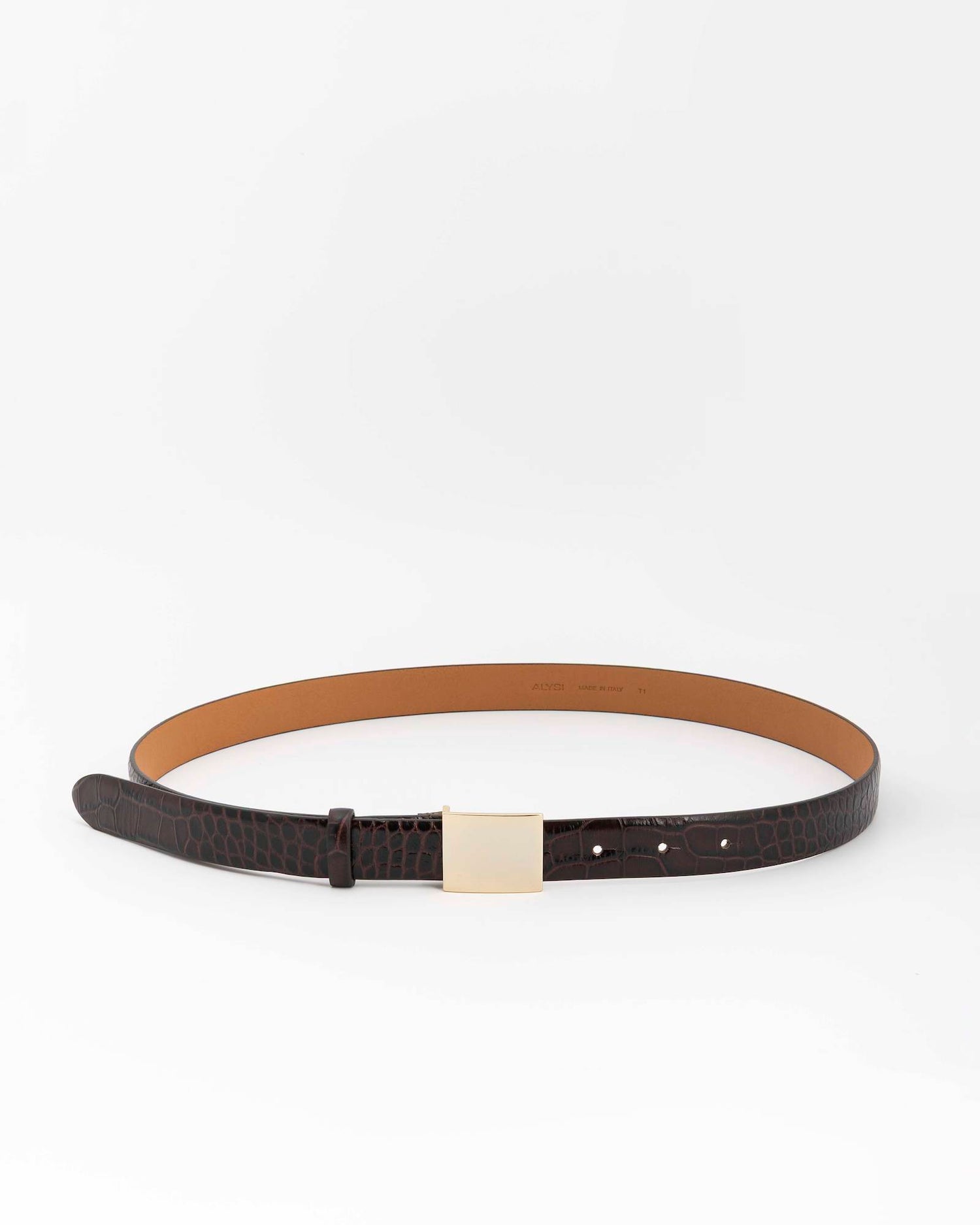 LEATHER BELT WITH METAL BUCKLE