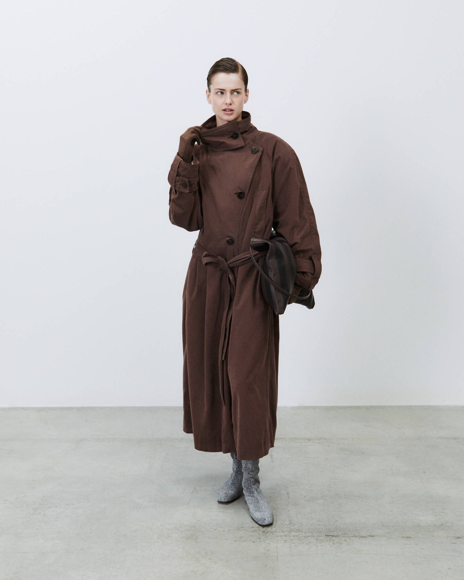 SOFT TOUCH NYLON MAXI TRENCH