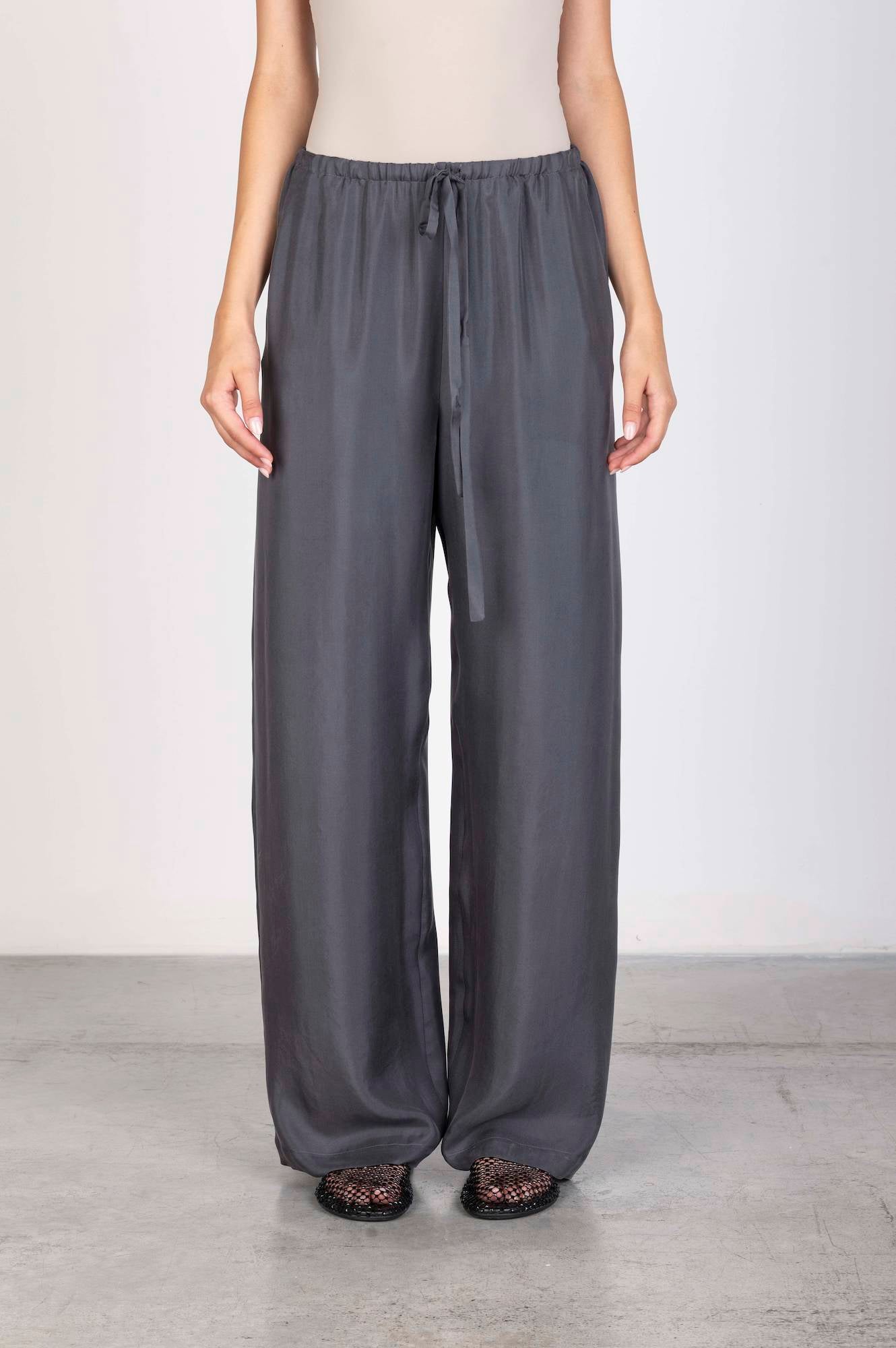 WIDE SILK TROUSERS