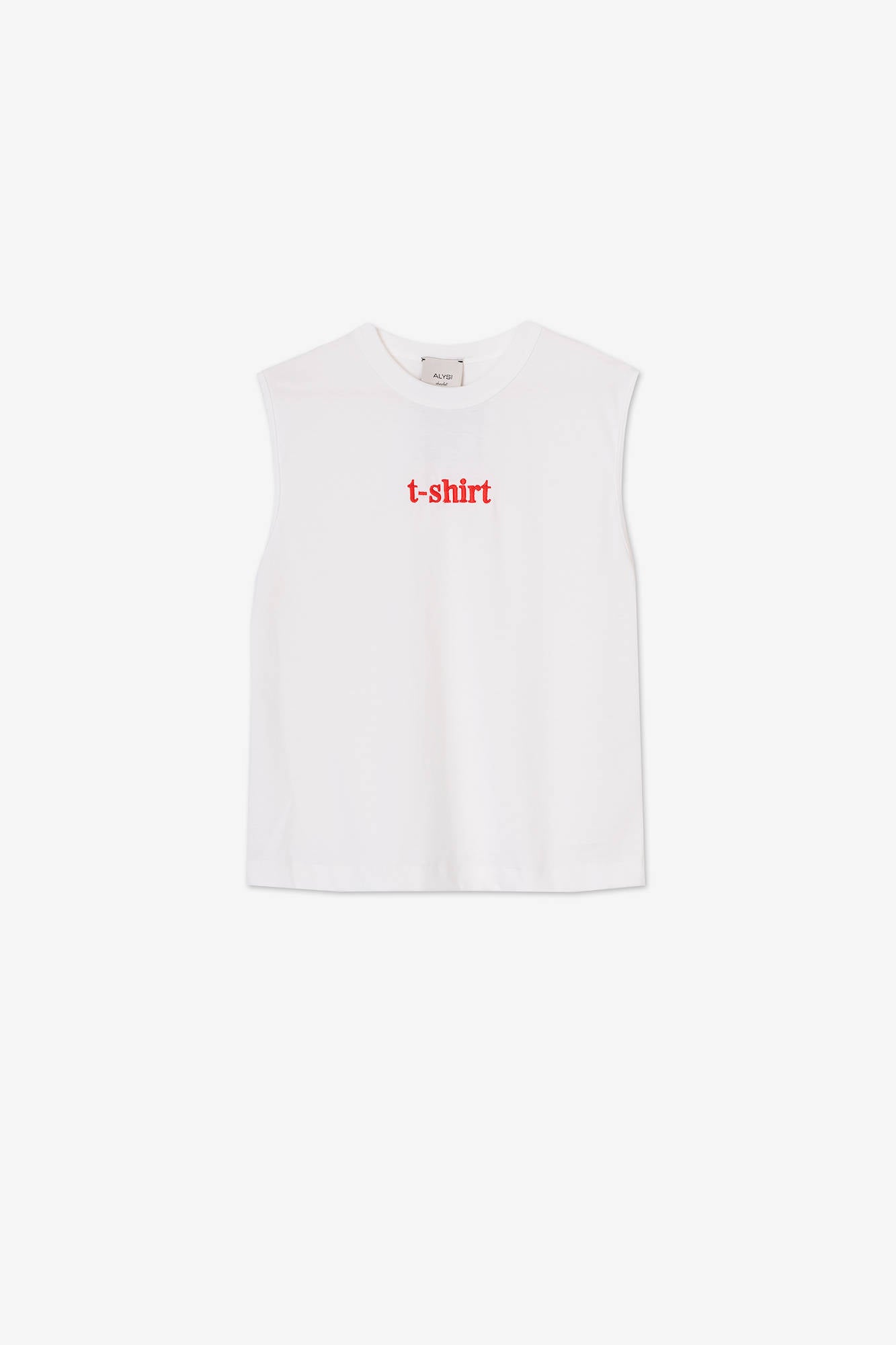 EMBROIDERED MILK TANK TOP WITH CORAL EMBROIDERY
