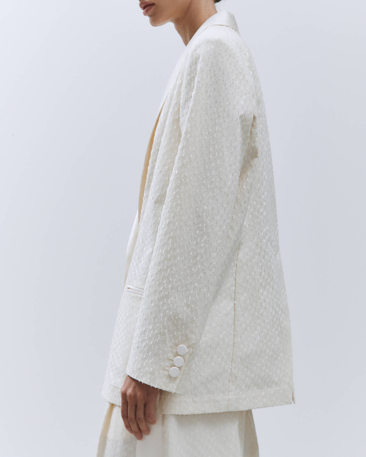 SINGLE BREASTED MERINGUE JACQUARD BLAZER
