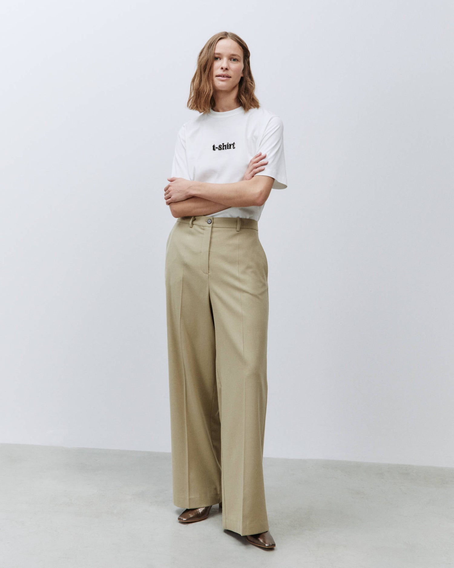 STRAIGHT PANTS WITH ELASTIC WAIST