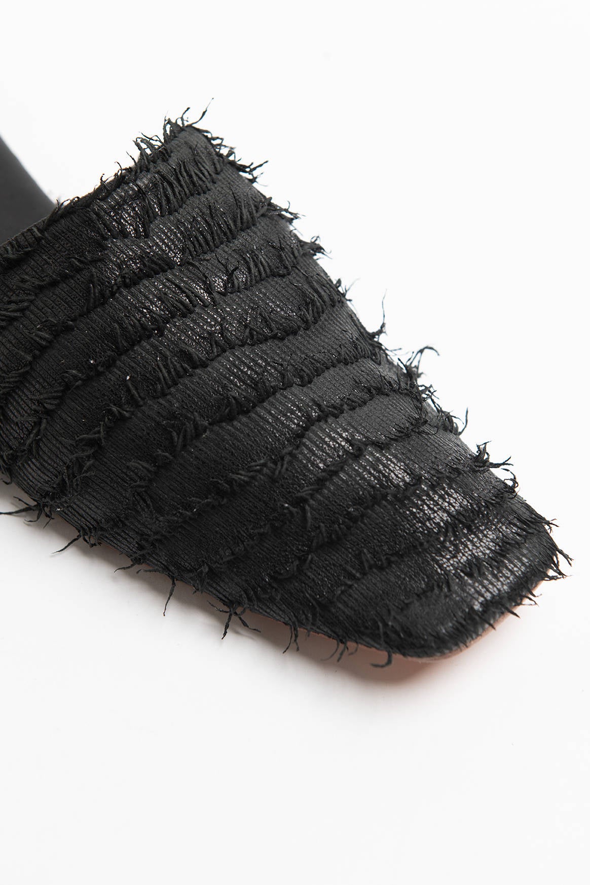 Black FRINGED CLOGS