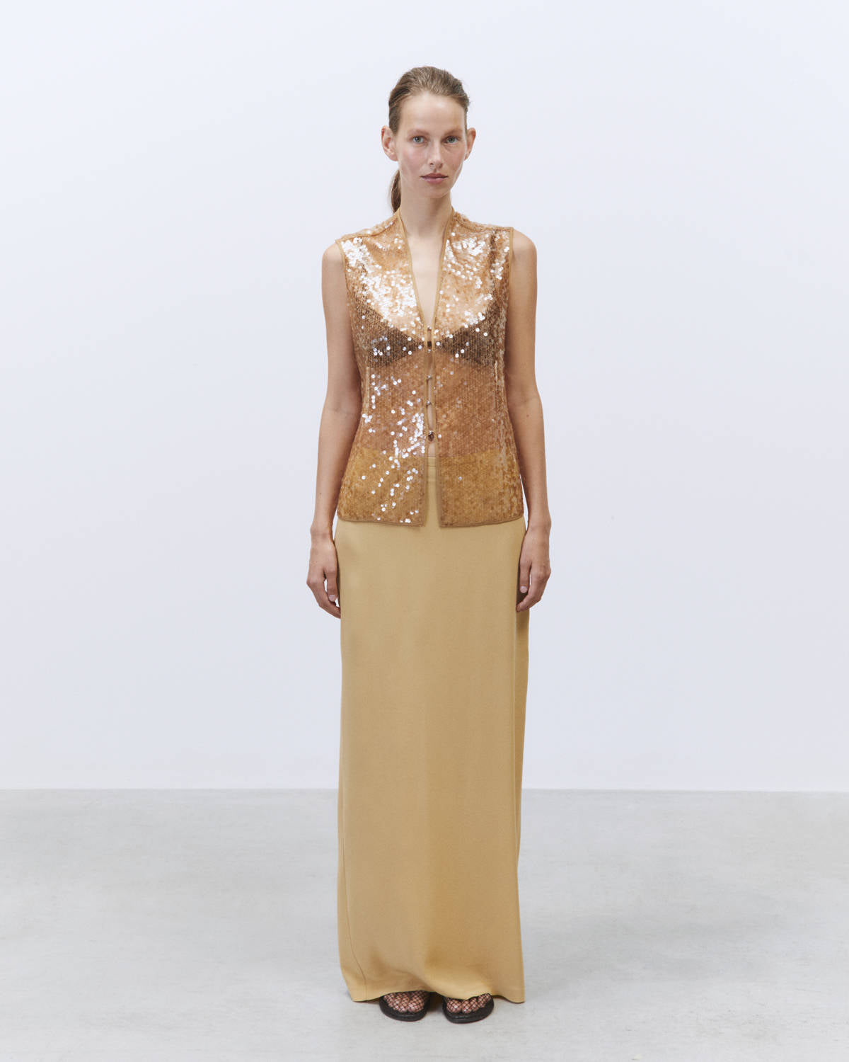 GOLD SEQUIN BLOUSE Gold