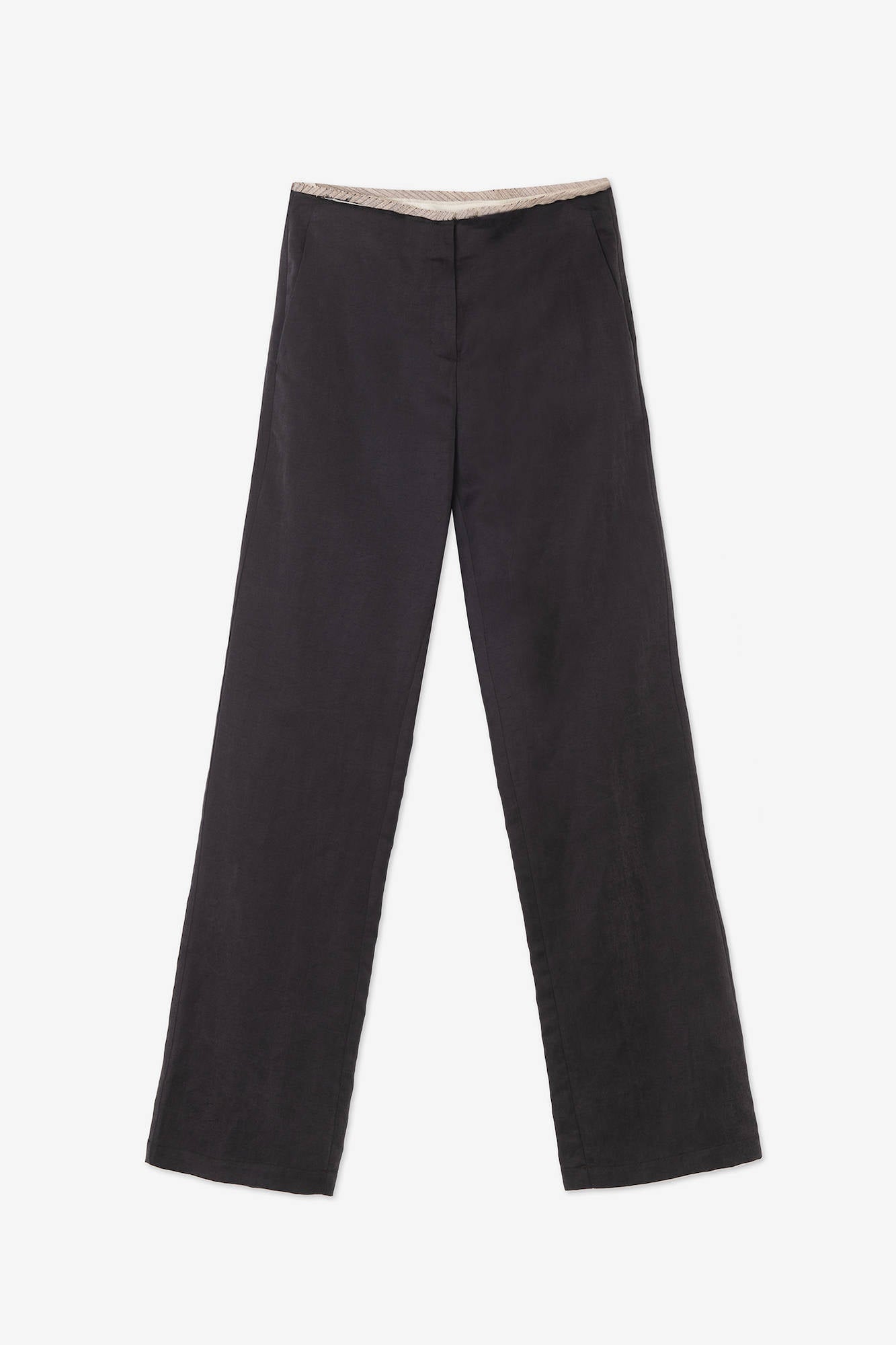 DESTRUCTURED BELT PANTS Charcoal