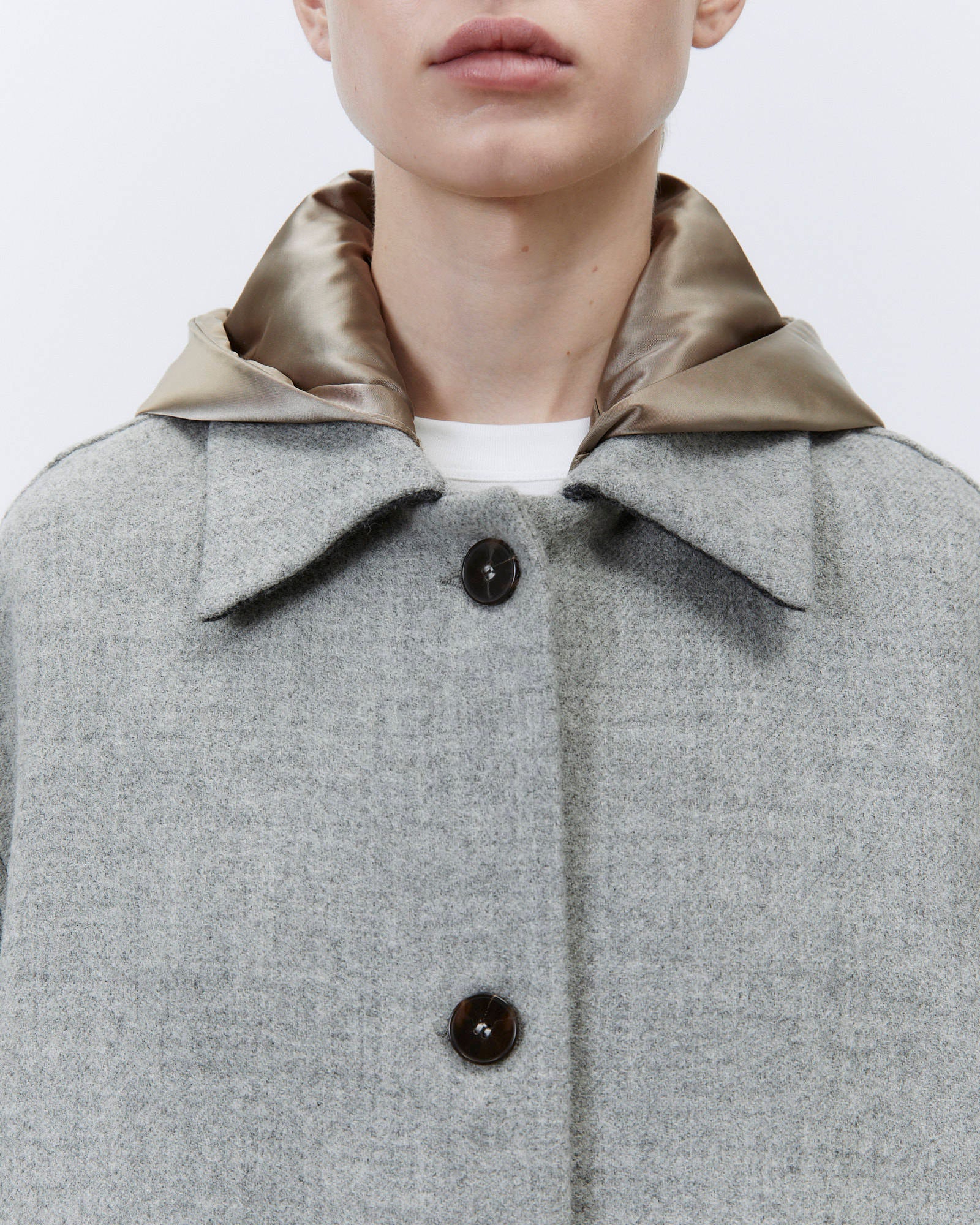 LONG WOOL COAT WITH HOOD