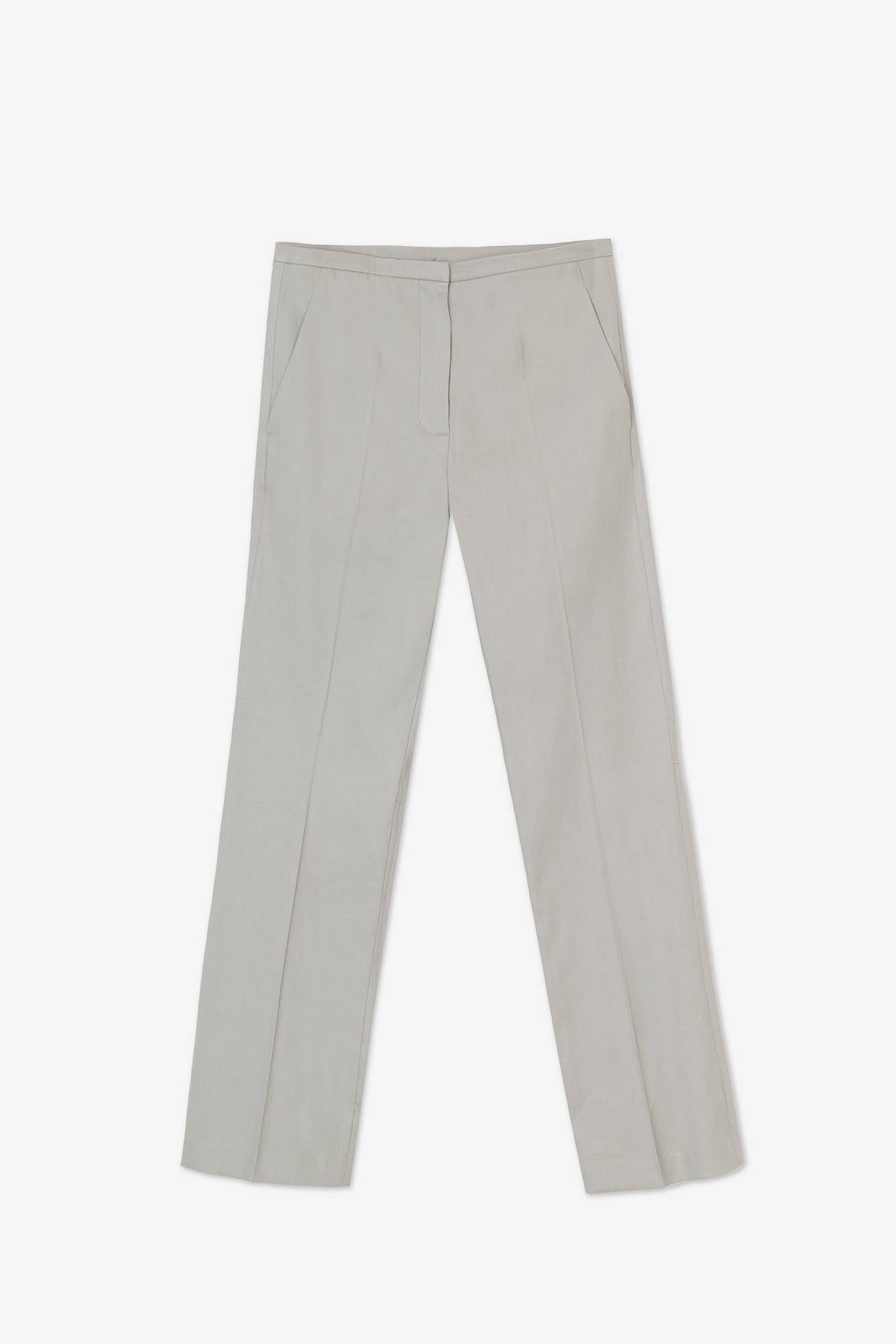 CROPPED LINEN STRETCH PANTS Stone