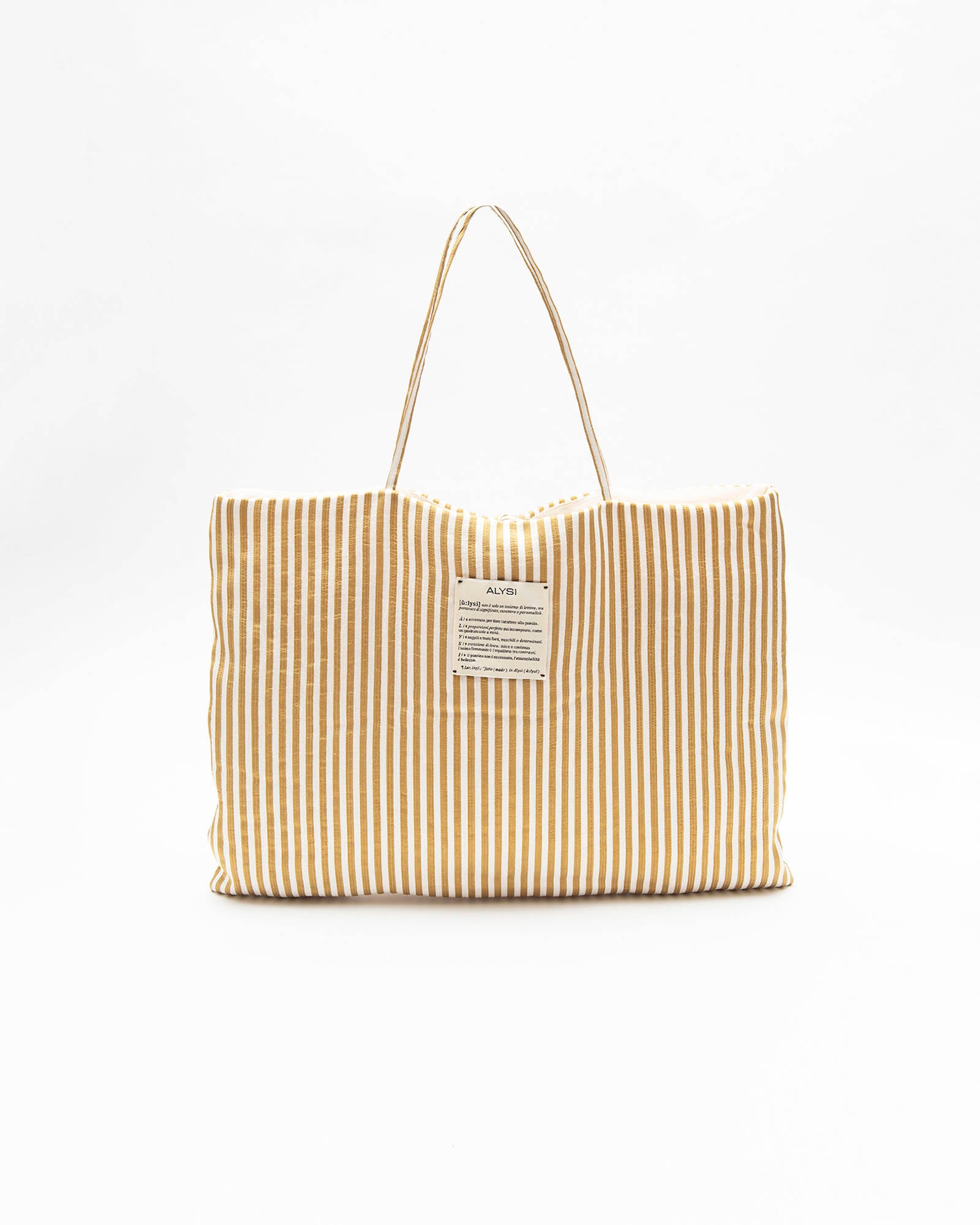 SATIN STRIPED SHOPPER Gold