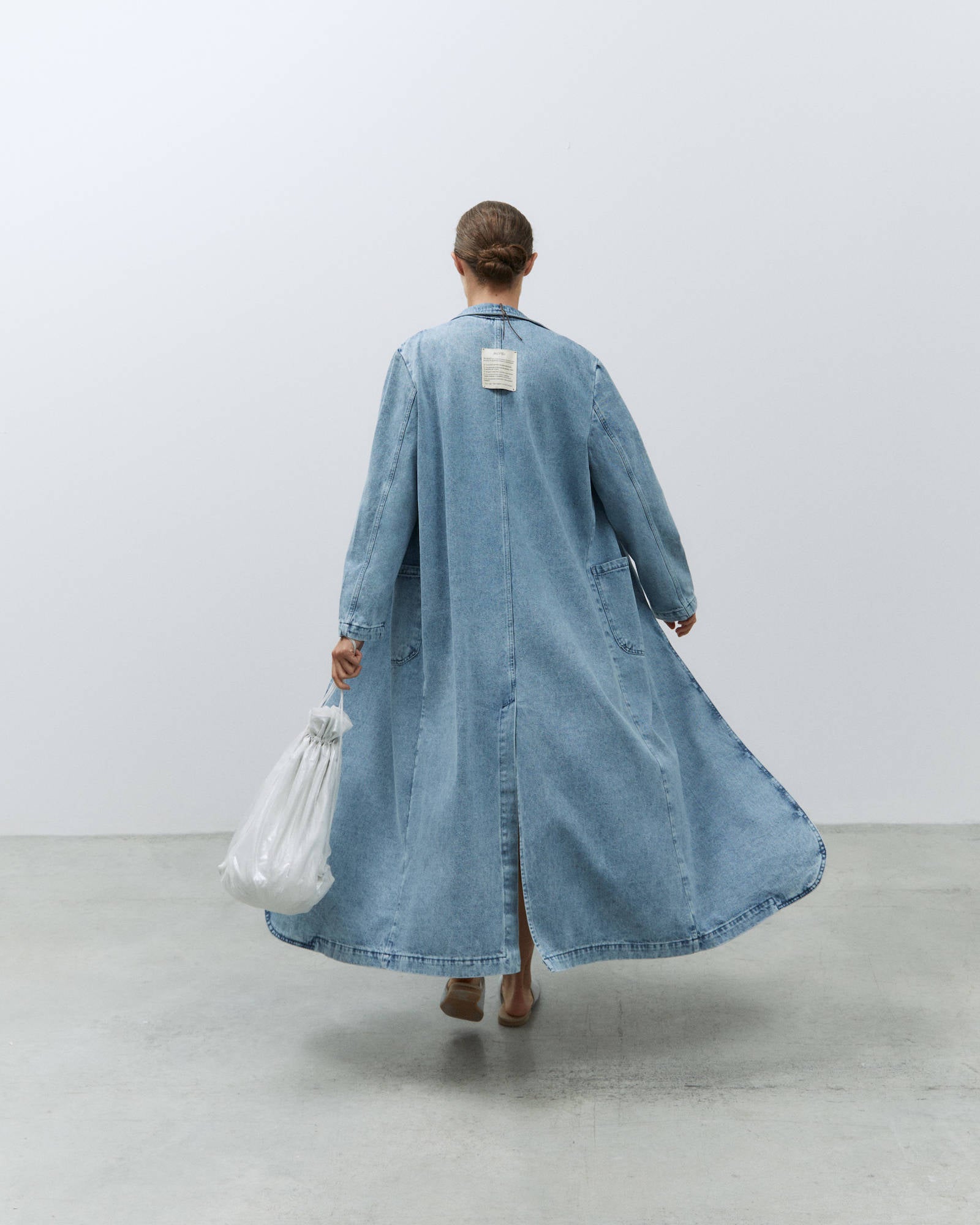 LONG DENIM DUSTER Bleach Blue