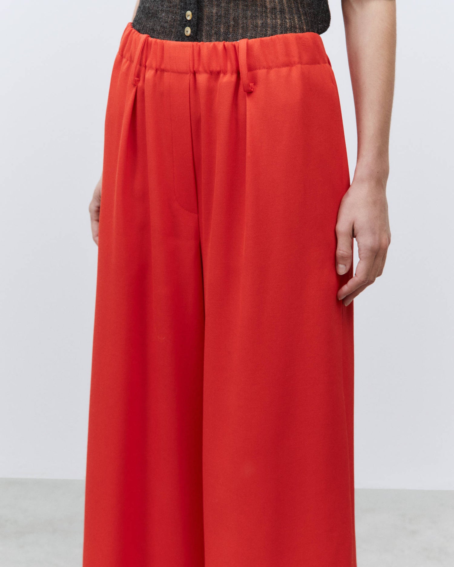 WIDE LEG PANTS WITH ELASTIC WAIST