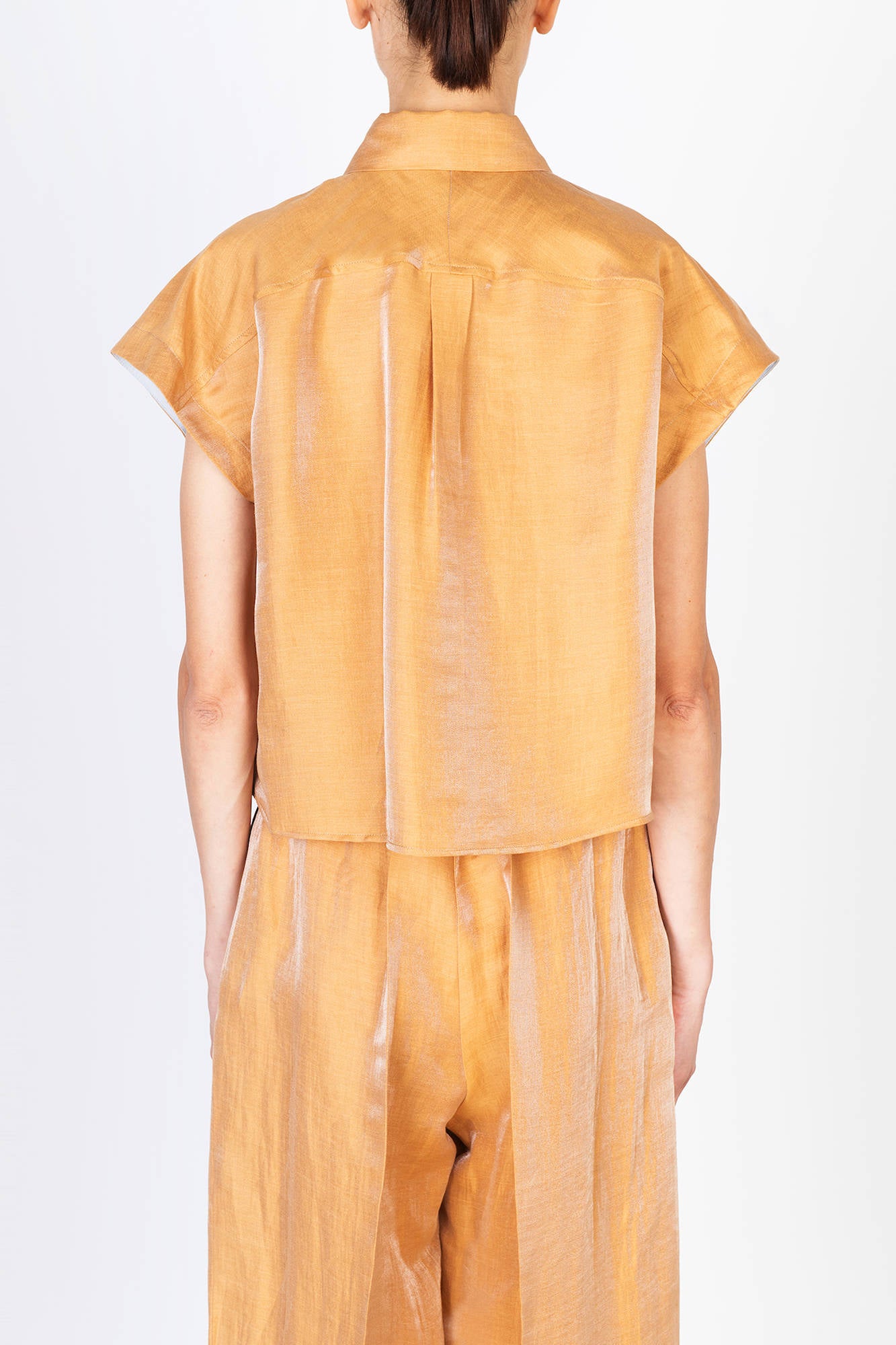 CAMICIA LINO CRISTALLO CROPPED