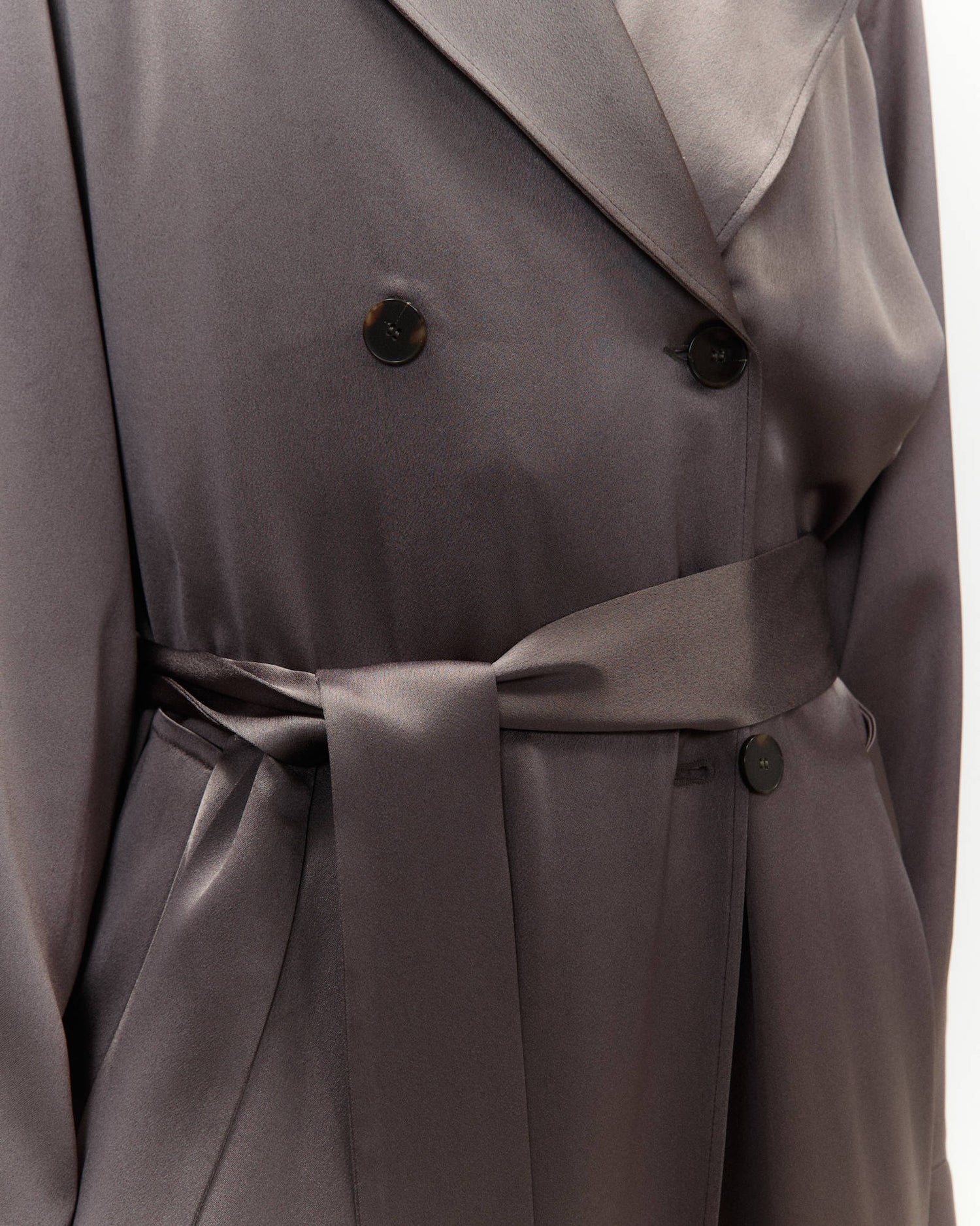 LONG SATIN TRENCH COAT