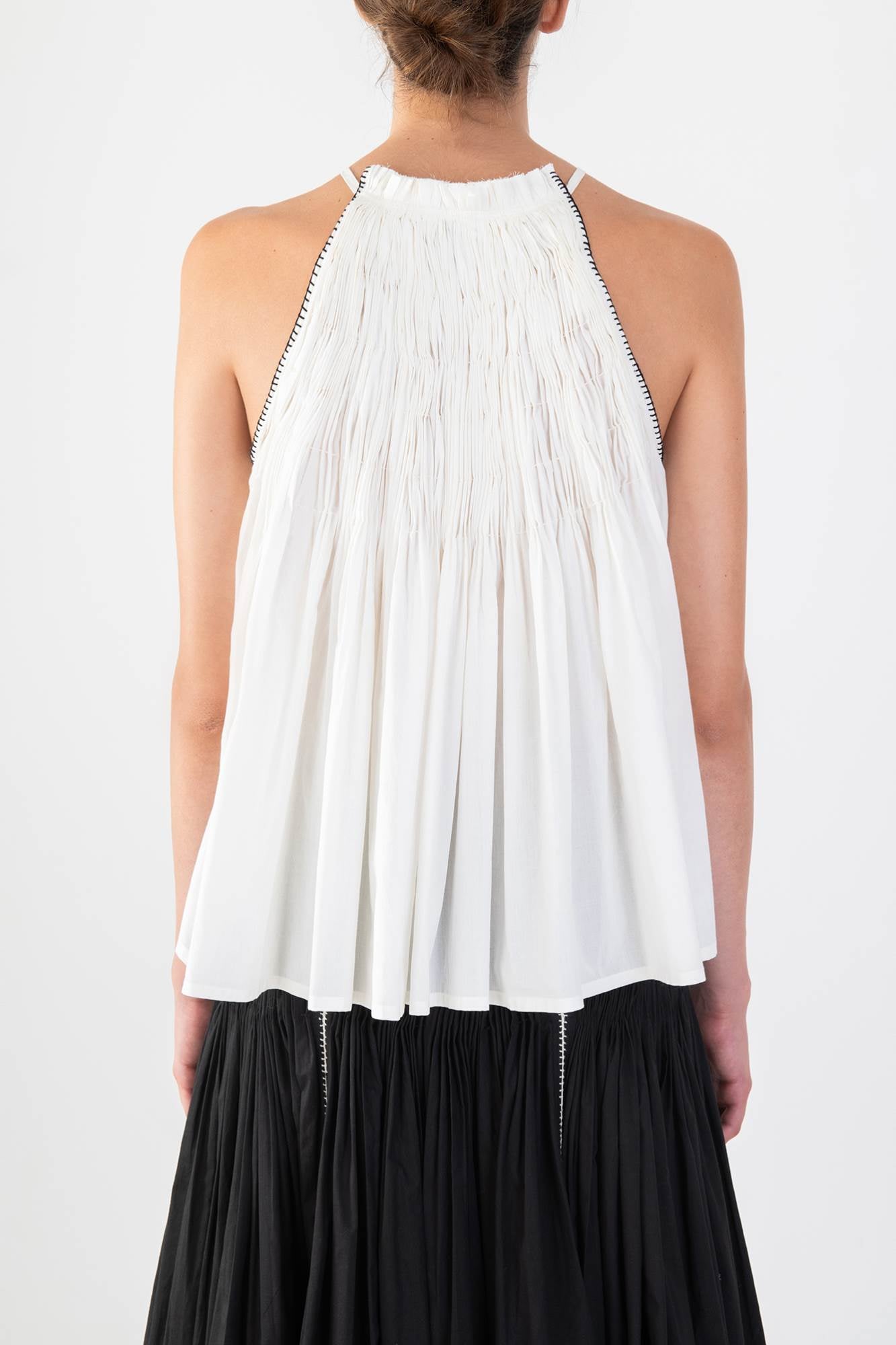 FLARED MICRO-PLEATED TOP