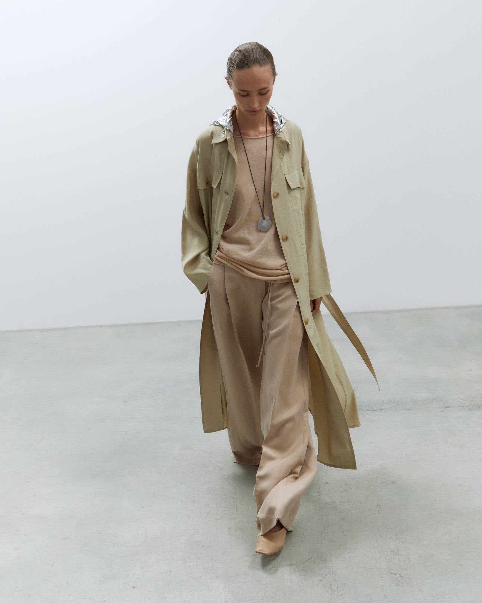 WIDE LEG PANTS WITH PENCE Nude