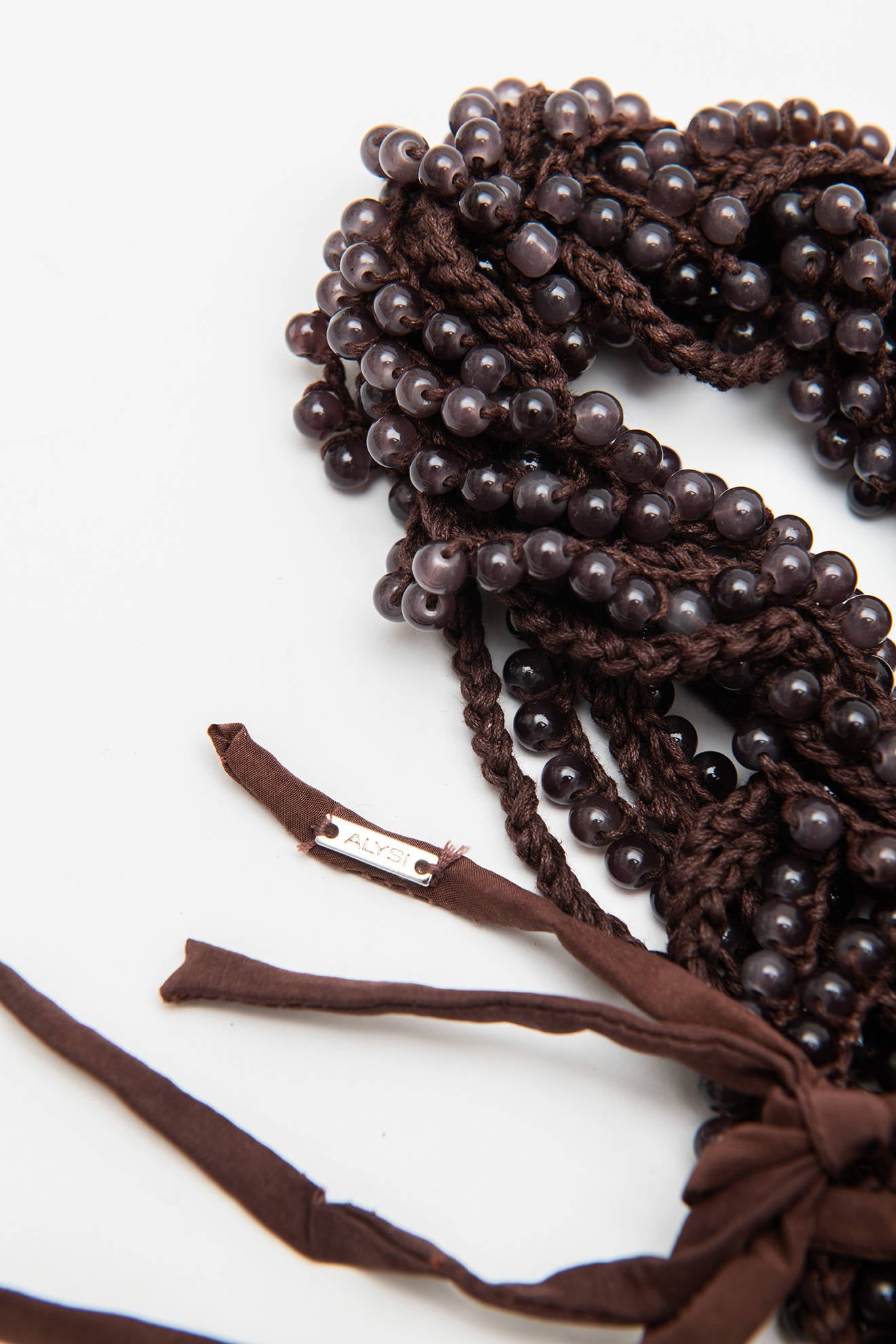 CROCHET BEADS NECKLACE Choco