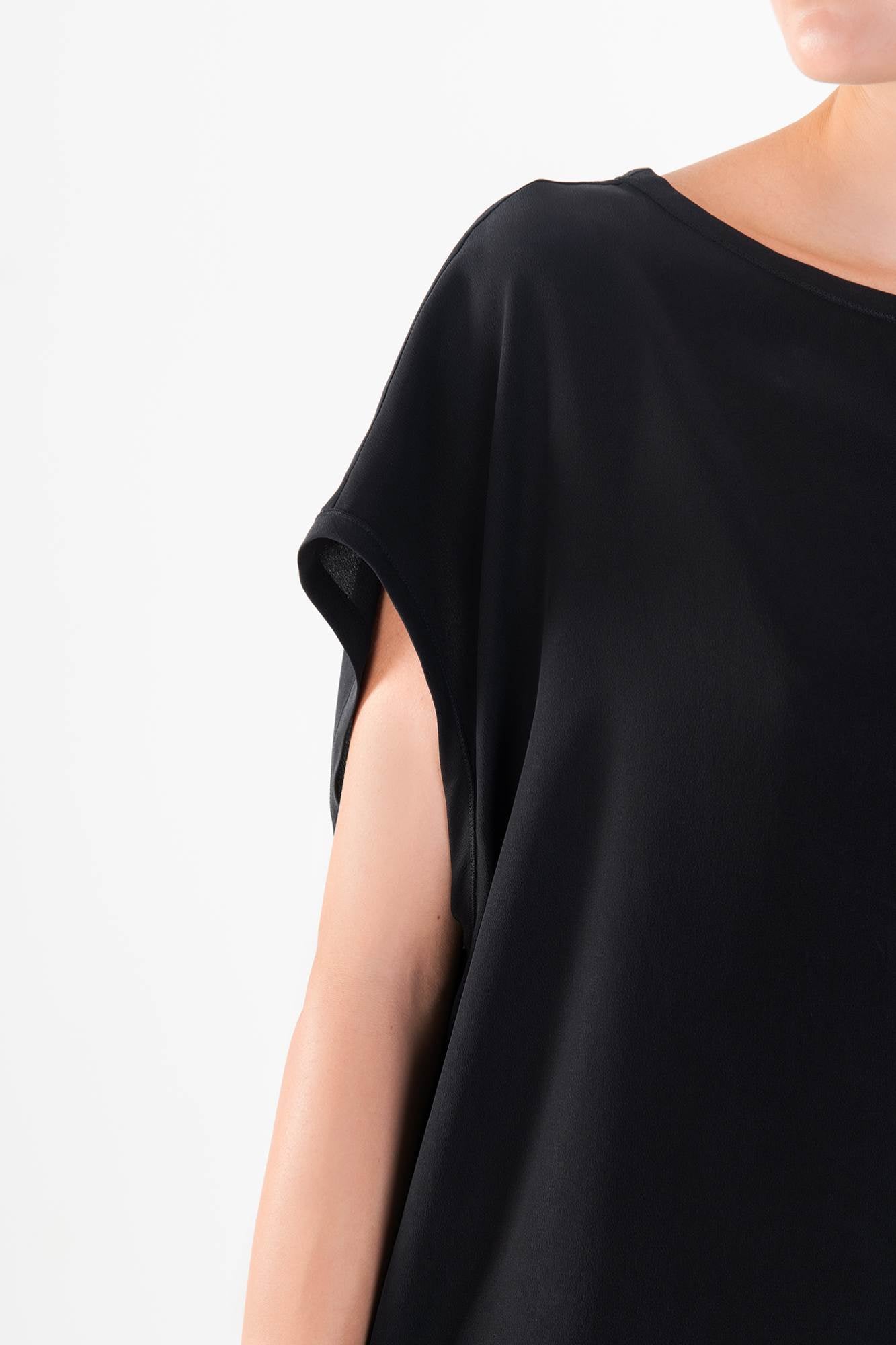 Crepe silk asymmetric blouse