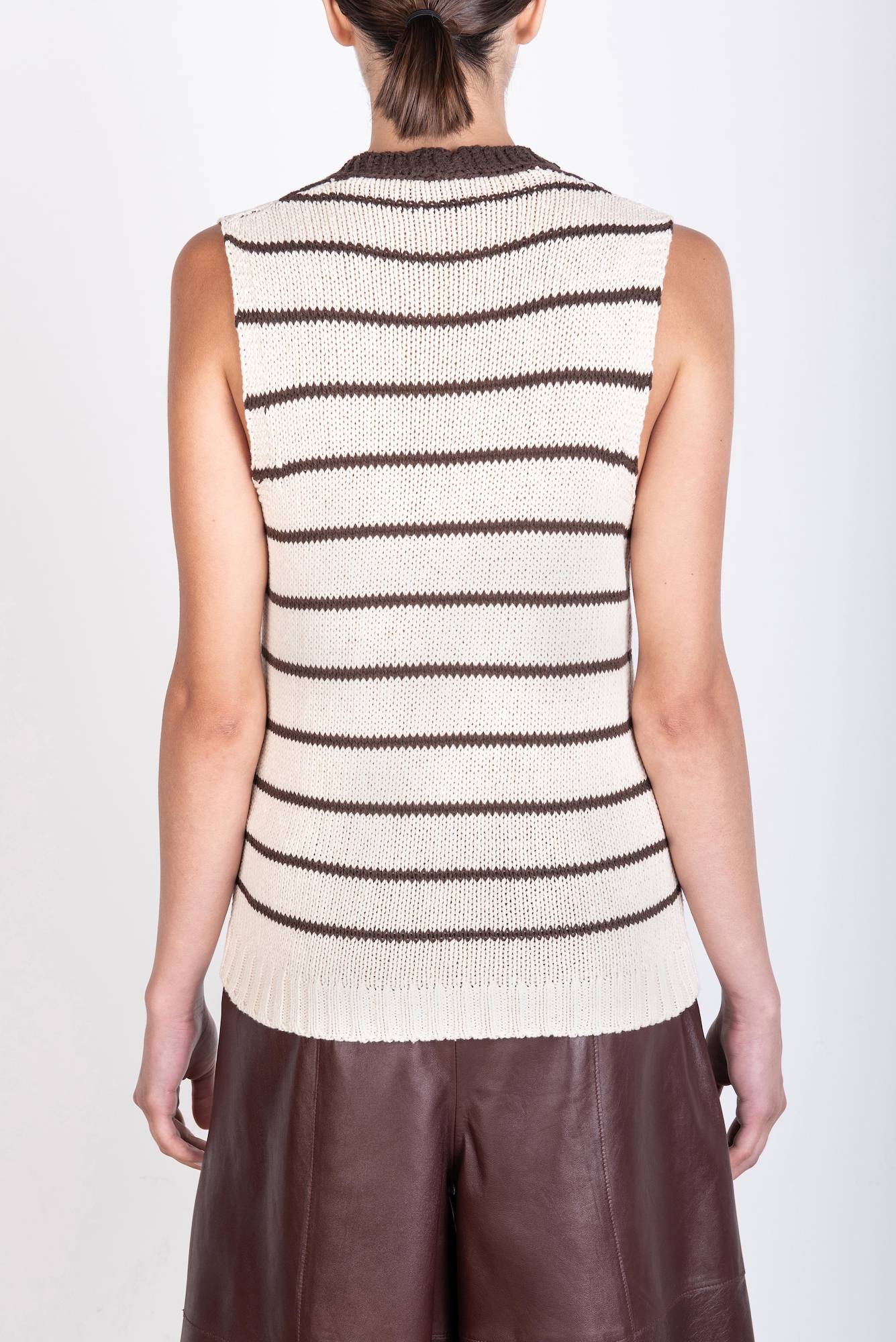 STRIPED KNITTED VEST