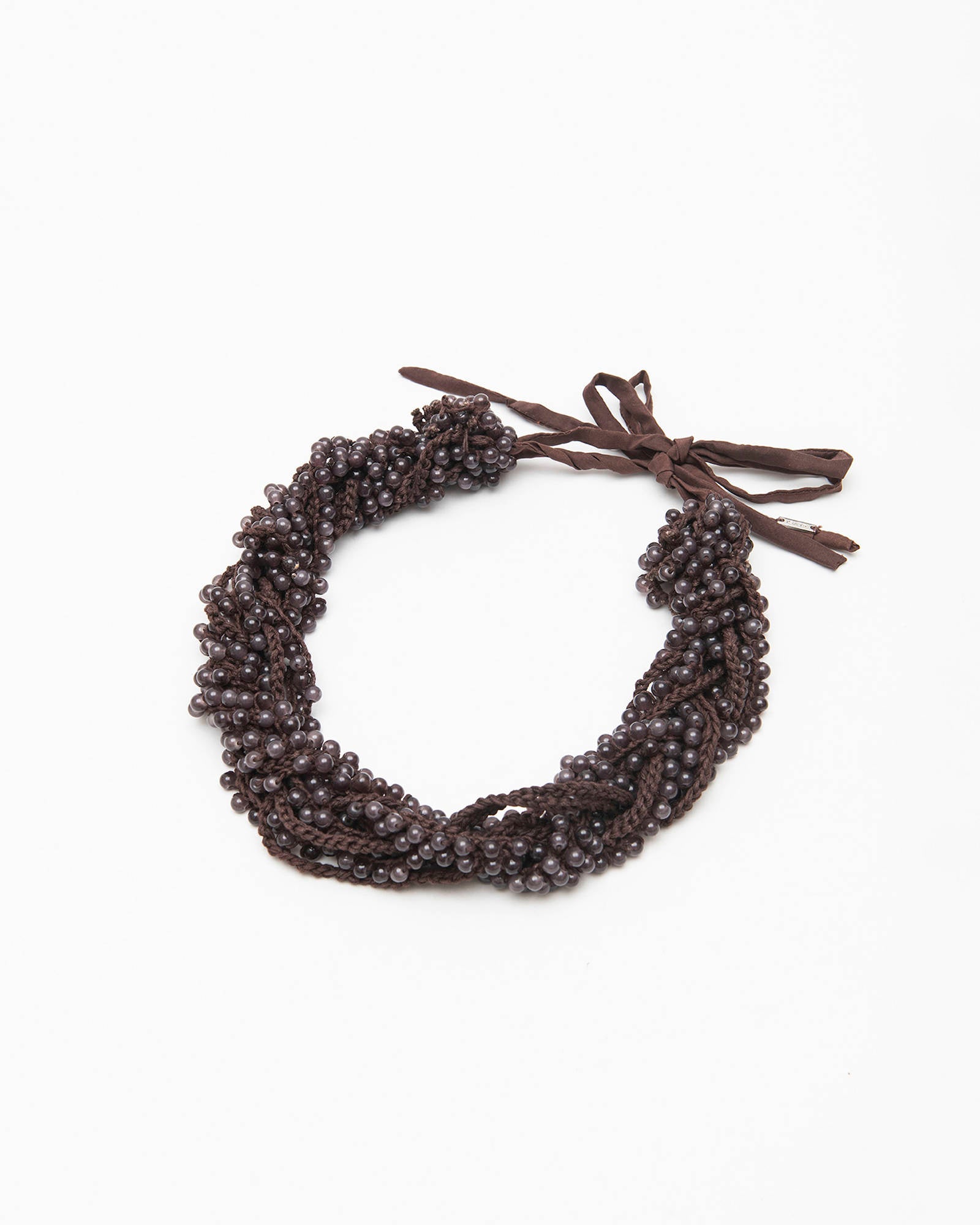 CROCHET BEADS NECKLACE Choco