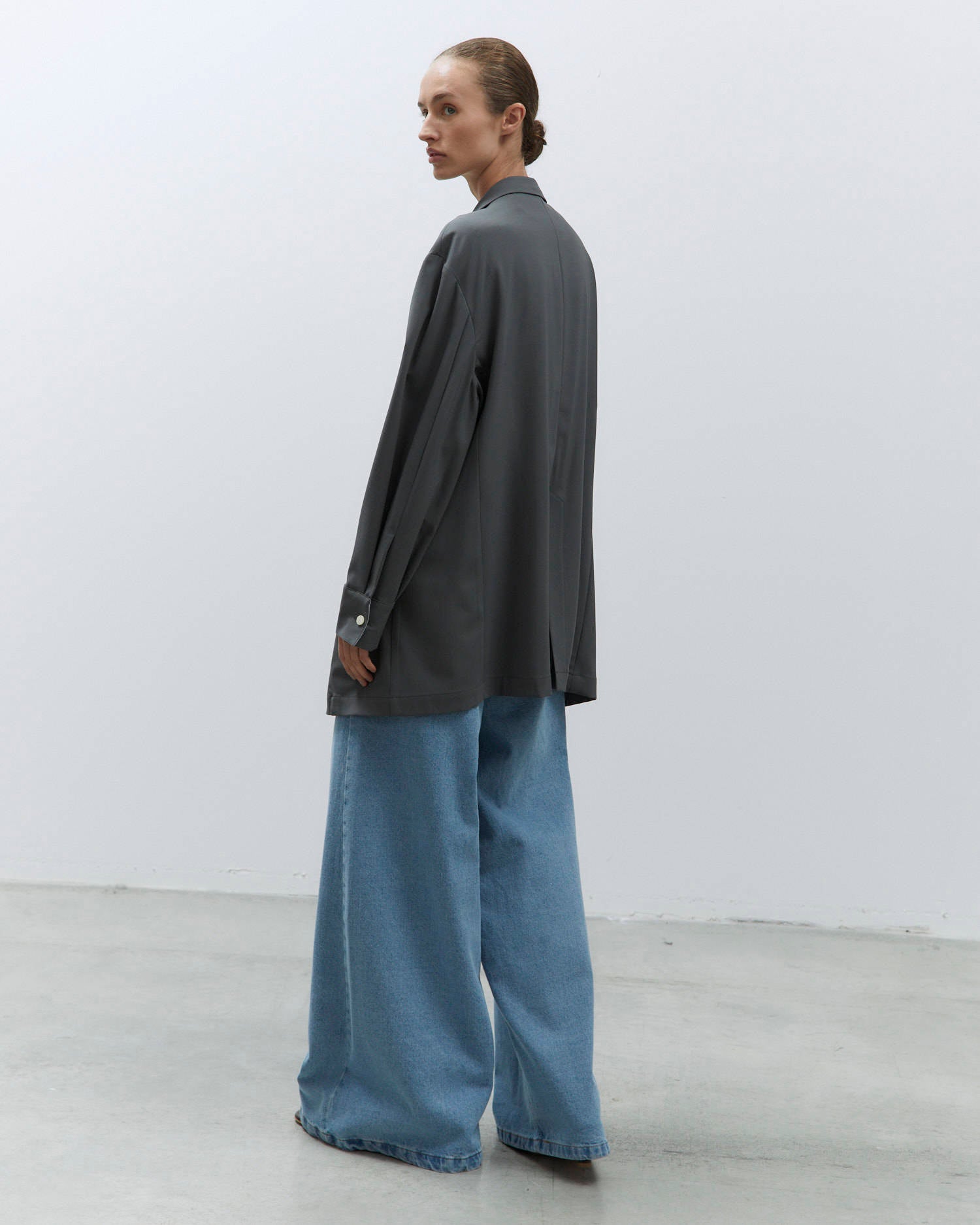 OVERSHIRT WOOL CANVAS Smoke