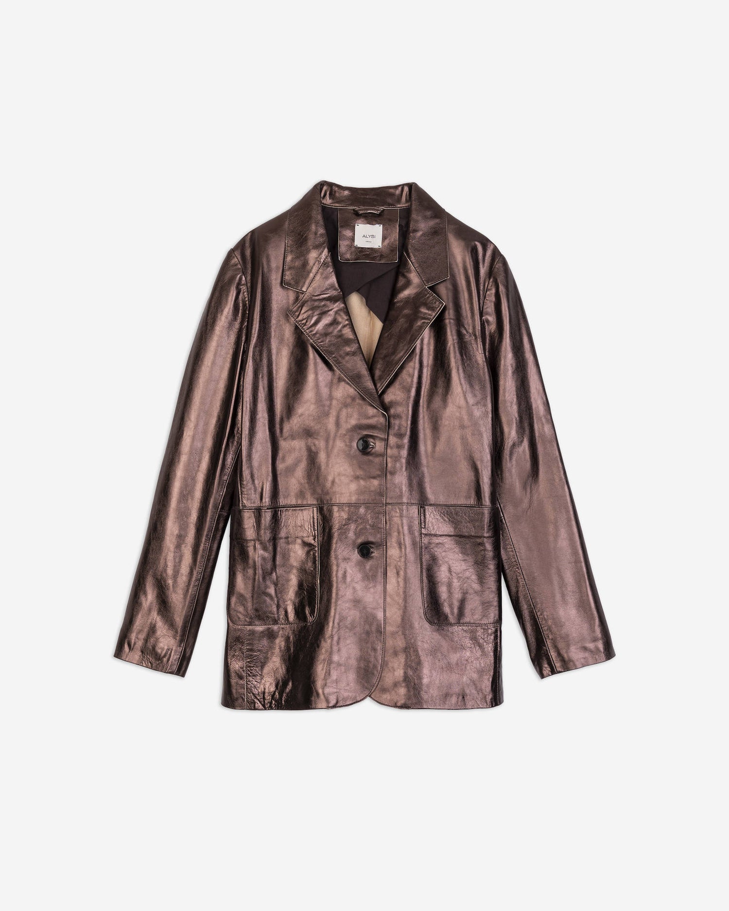 SHINY LEATHER BLAZER