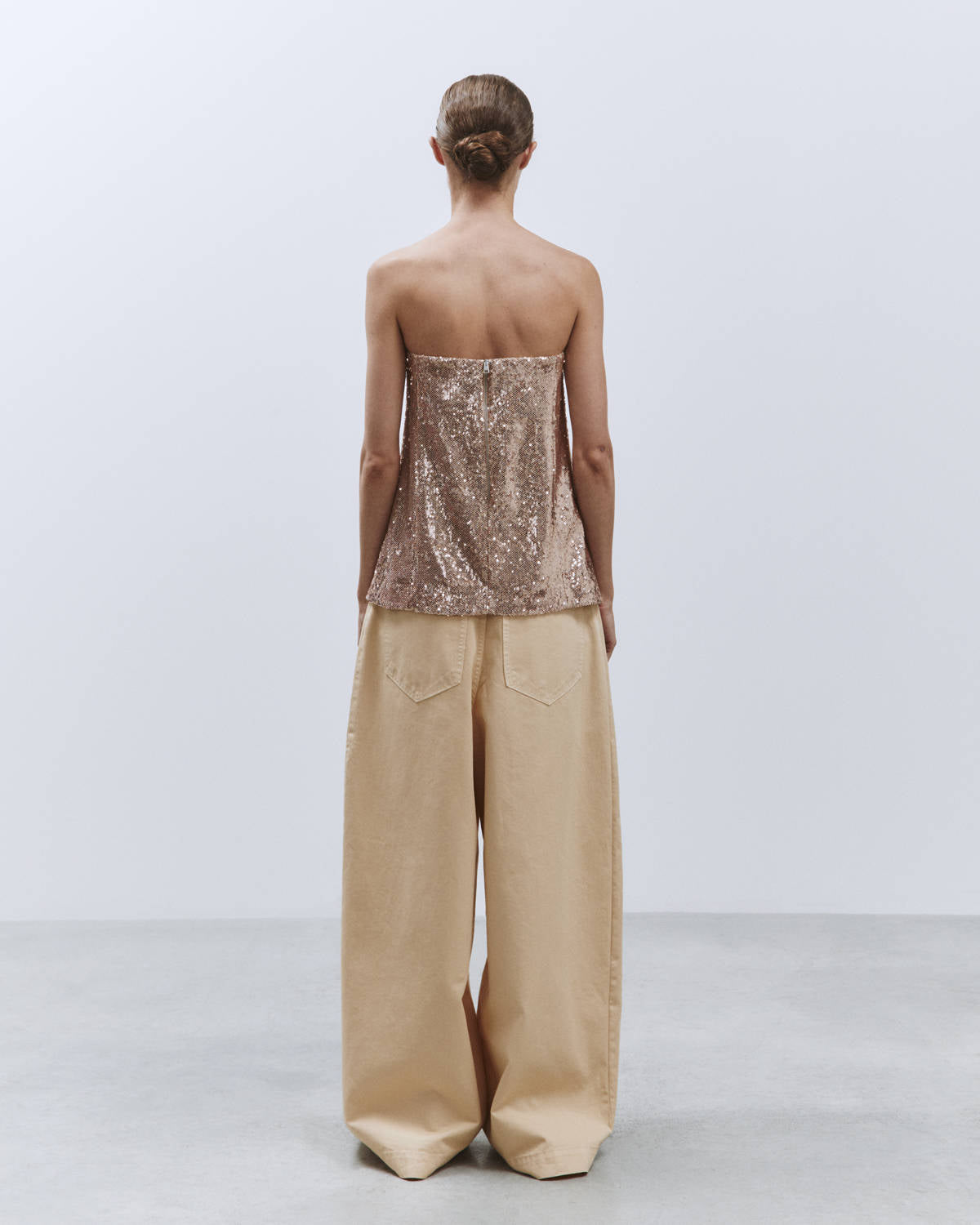 Copper SEQUIN BANDEAU TOP