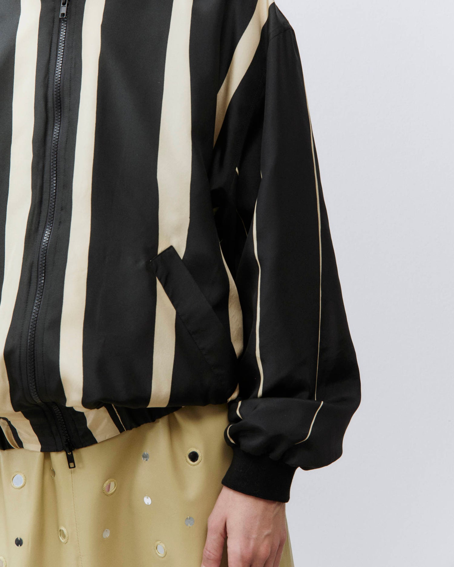 PRINTED SILK BOMBER